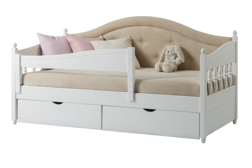 Тахта Айно №6 с мягким изголовьем  с ящиками  800х1600