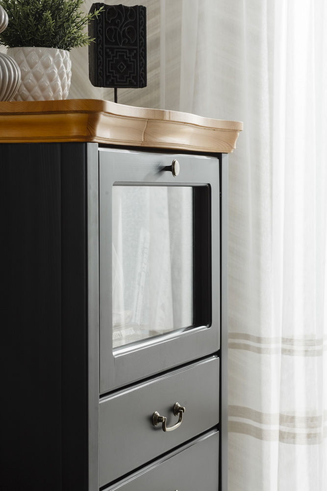 Сервант чёрный Айно №4