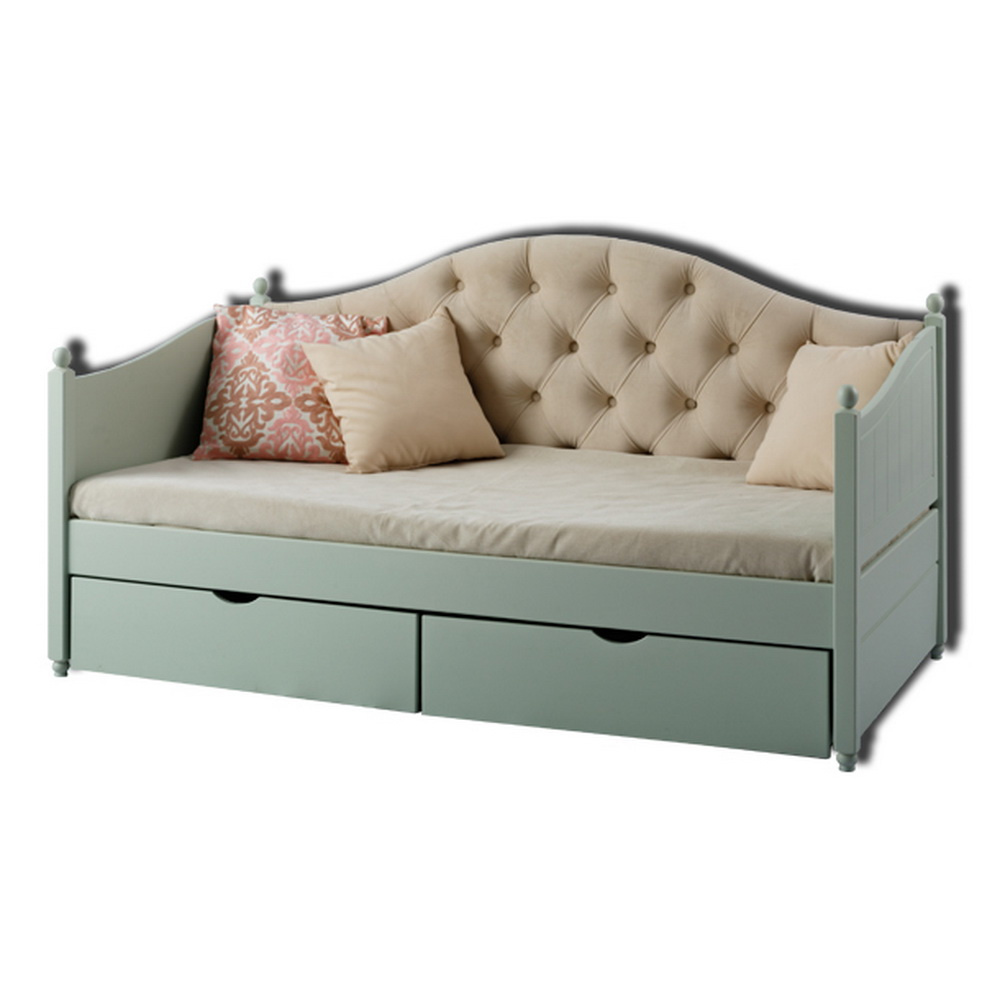 Тахта Айно №8 с мягким изголовьем с ящиками 900х2000