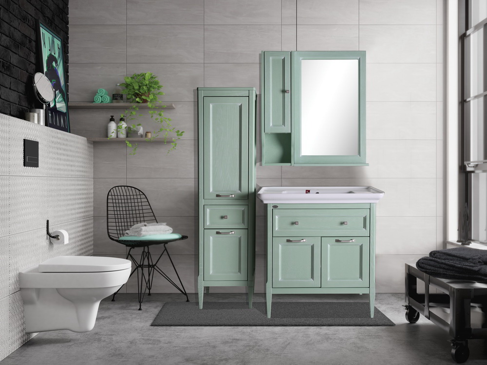 Пенал белый с дверцей Монте 40 (петли справа)