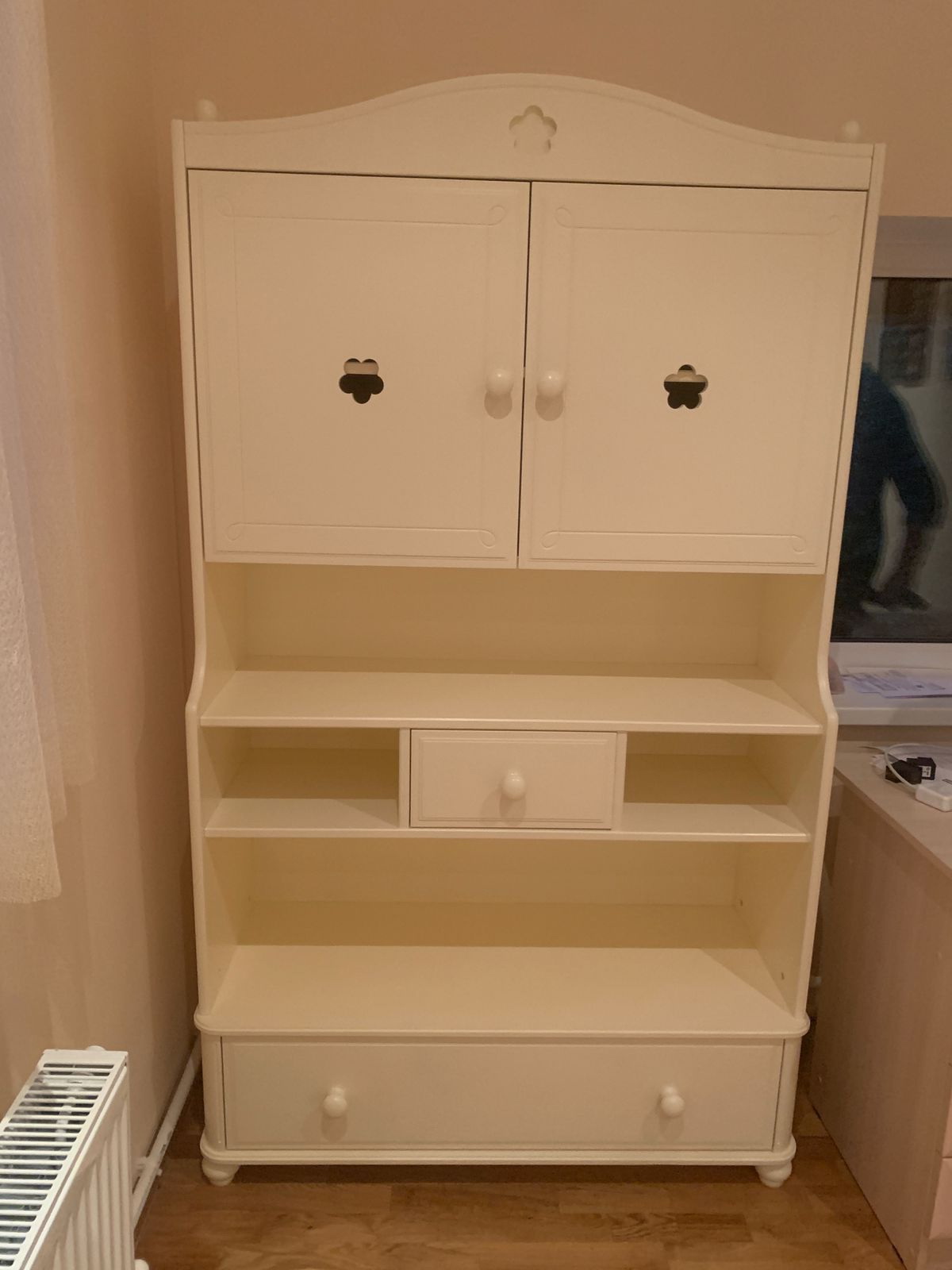 Стеллаж белый 2 ящика Бетти №9