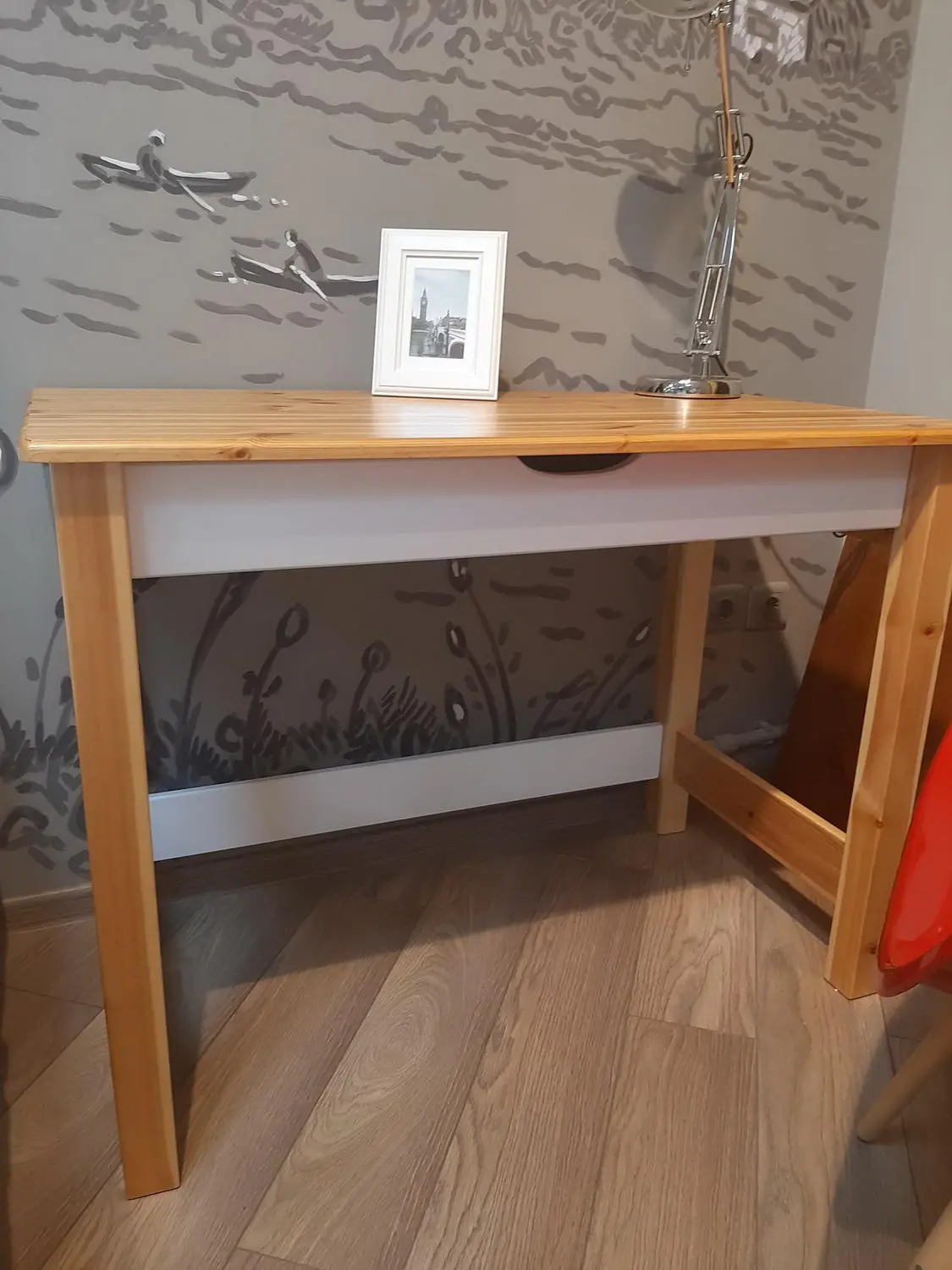 Детский стол белый с 1 ящиком ТК №3