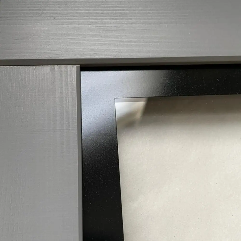 Буфет массив сосны Сканди 2 стеклянные двери, 2 глухие двери и ящики, серый 7046/антик