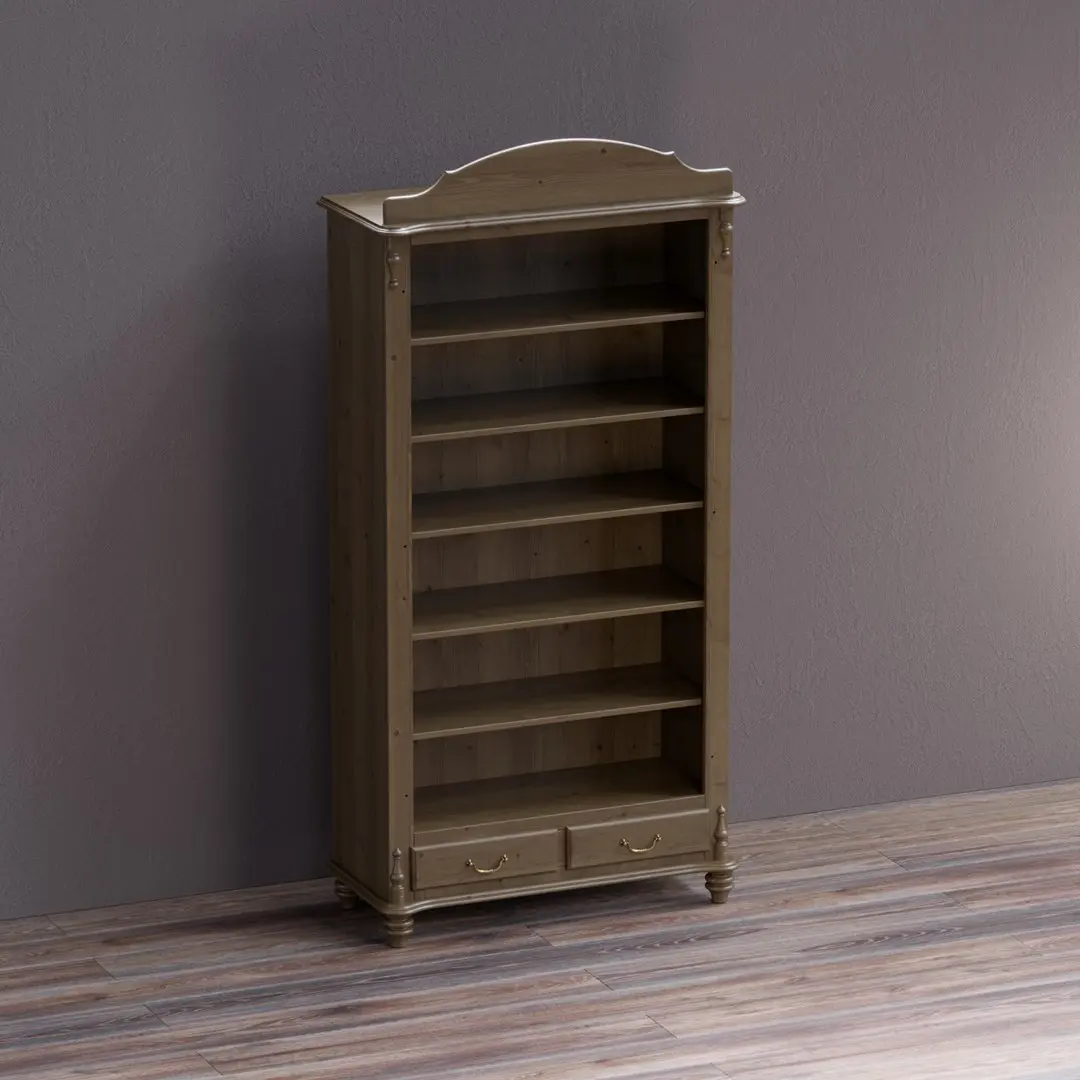 Шкаф-витрина Скандия открытый с 2 ящиками высокий Б3.19.04