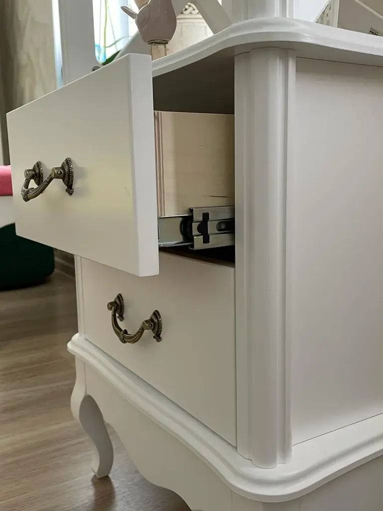 Стеллаж 2 полки 2 ящика Этажерка Авиньон (белая М-11)