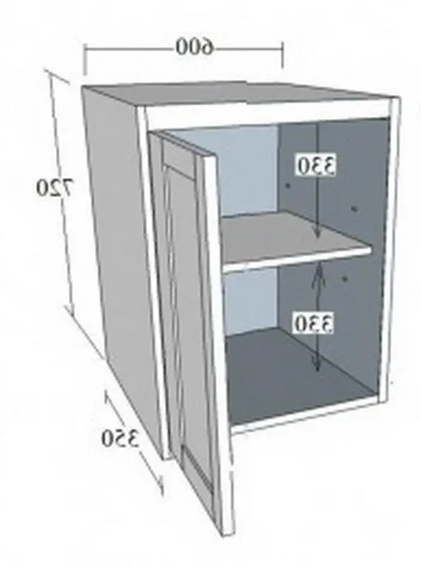 Шкаф настенный Шалёр 600х350х720 (петли слева)