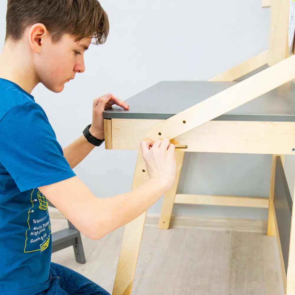 Стол массив Rabbit Wood UNO серый