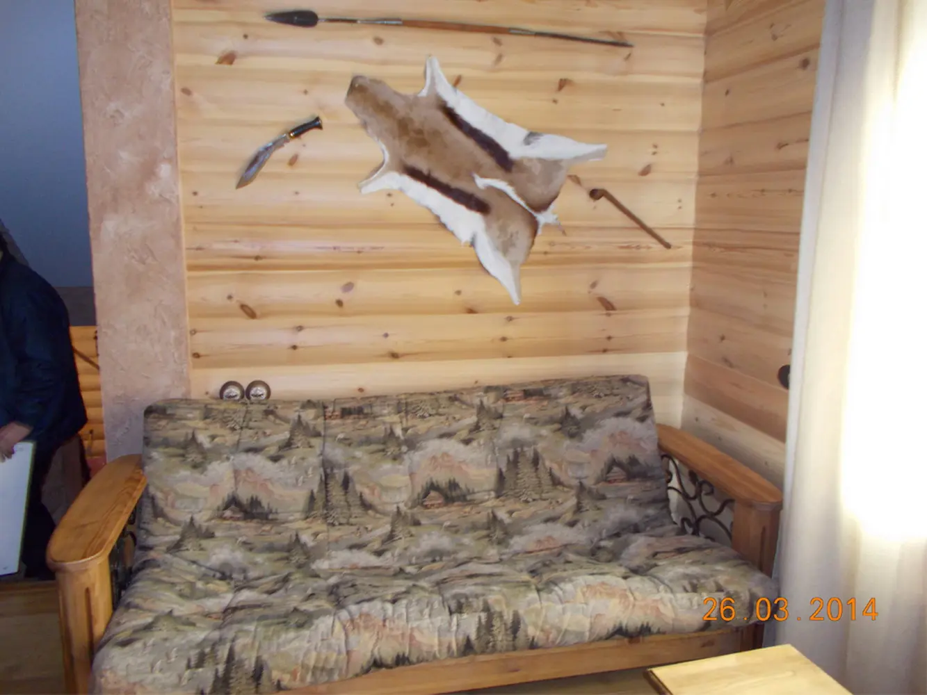 Диван Викинг 02  (бейц старение) с мягким элементом (раскладной с механизмом)