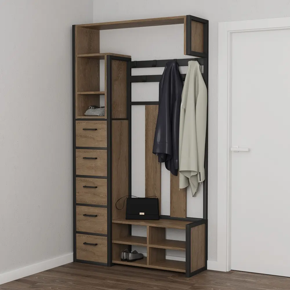 Вешалка с ящиками 01-06