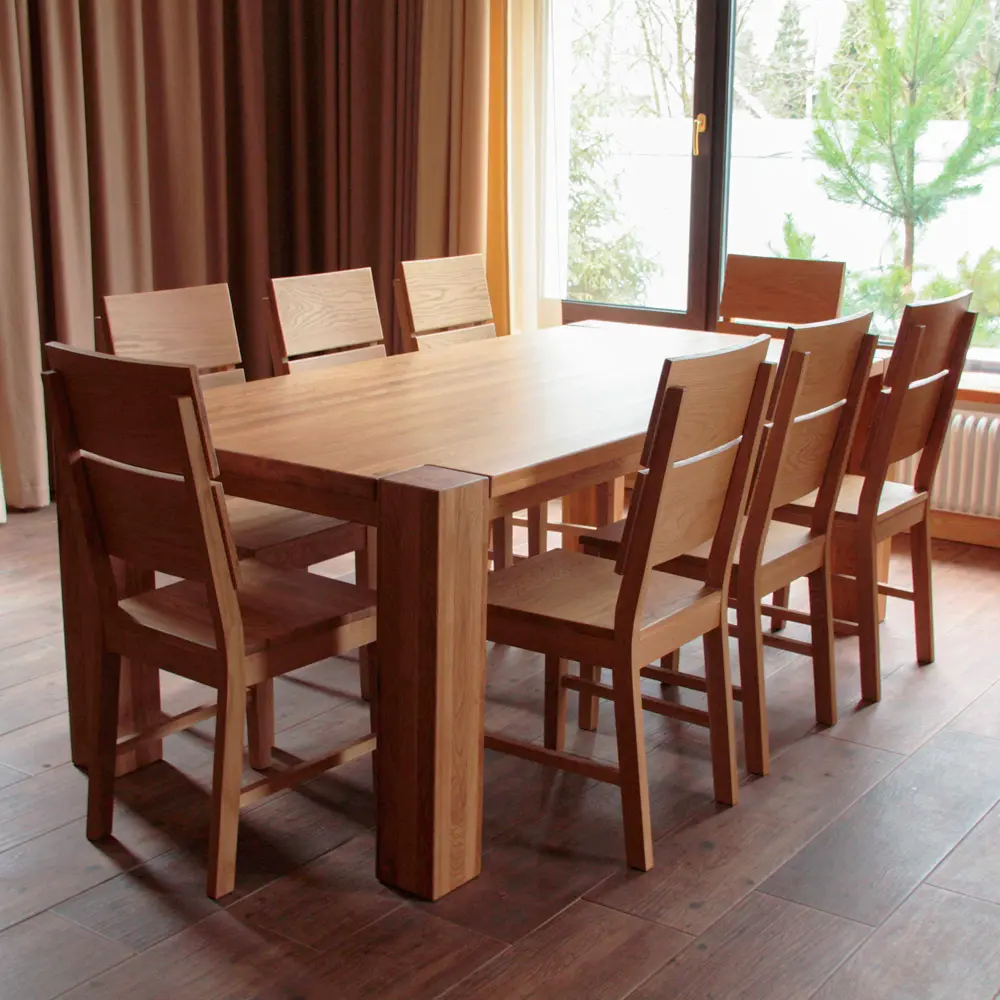 Стол обеденный из массива дуба Аляска 1800 (нога 90) "Премиум"