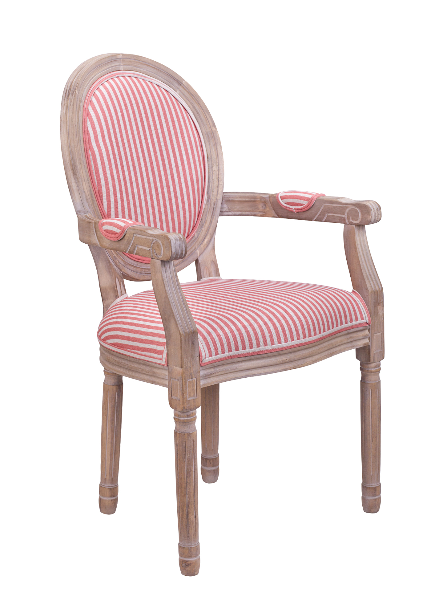 Мягкий стул с подлокотниками Volker Arm Pink Pinstripe