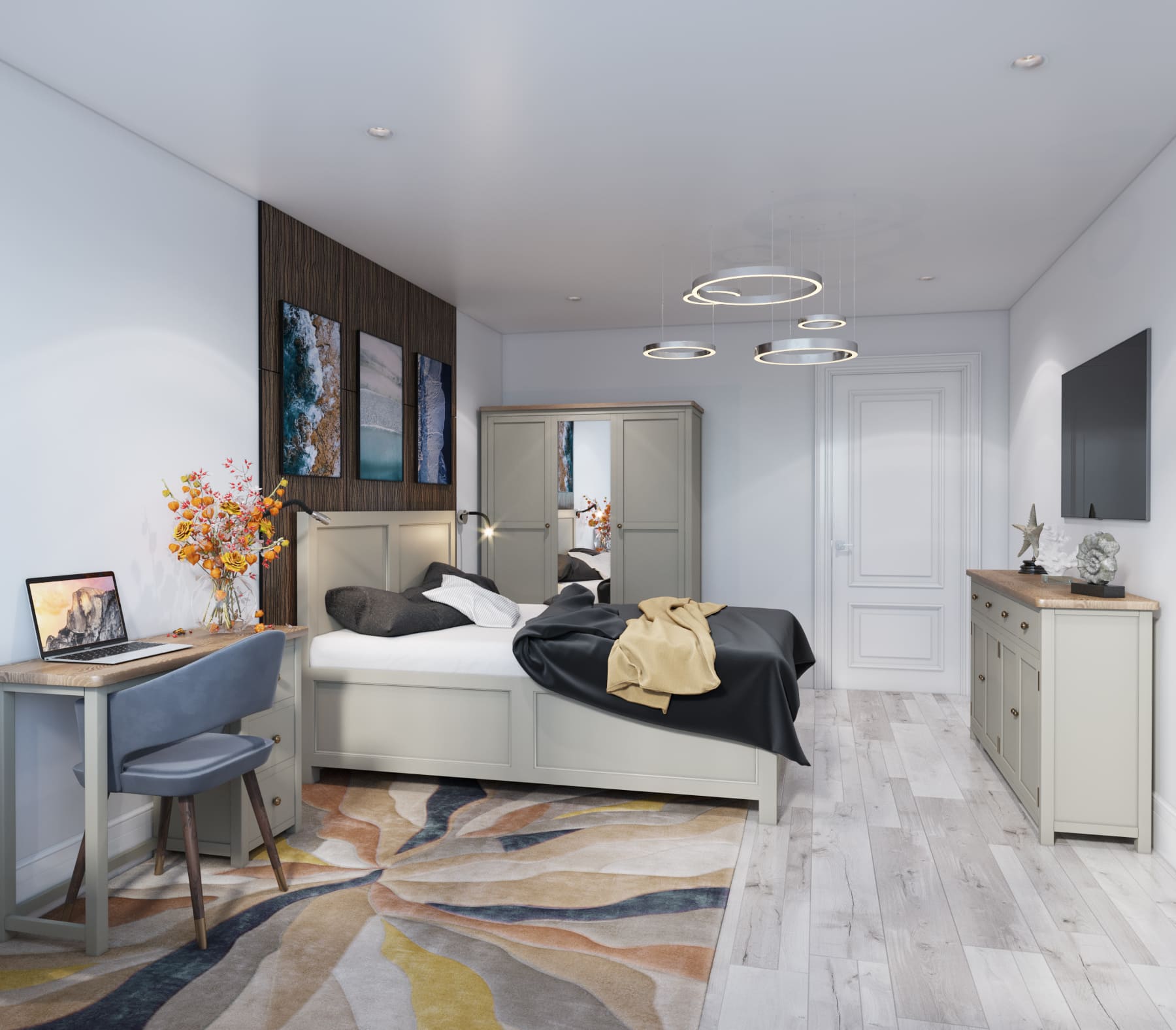 Кровать односпальная массив "Jules Verne" 1200х2000