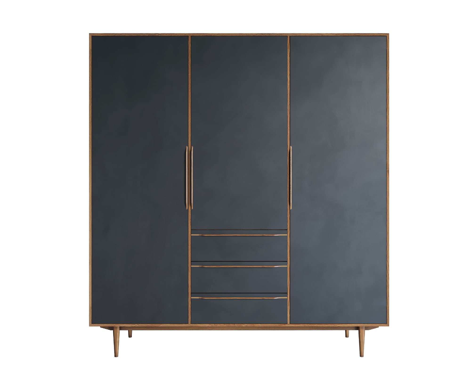 Шкаф в скандинавском стиле "Bruni Black" трехстворчатый