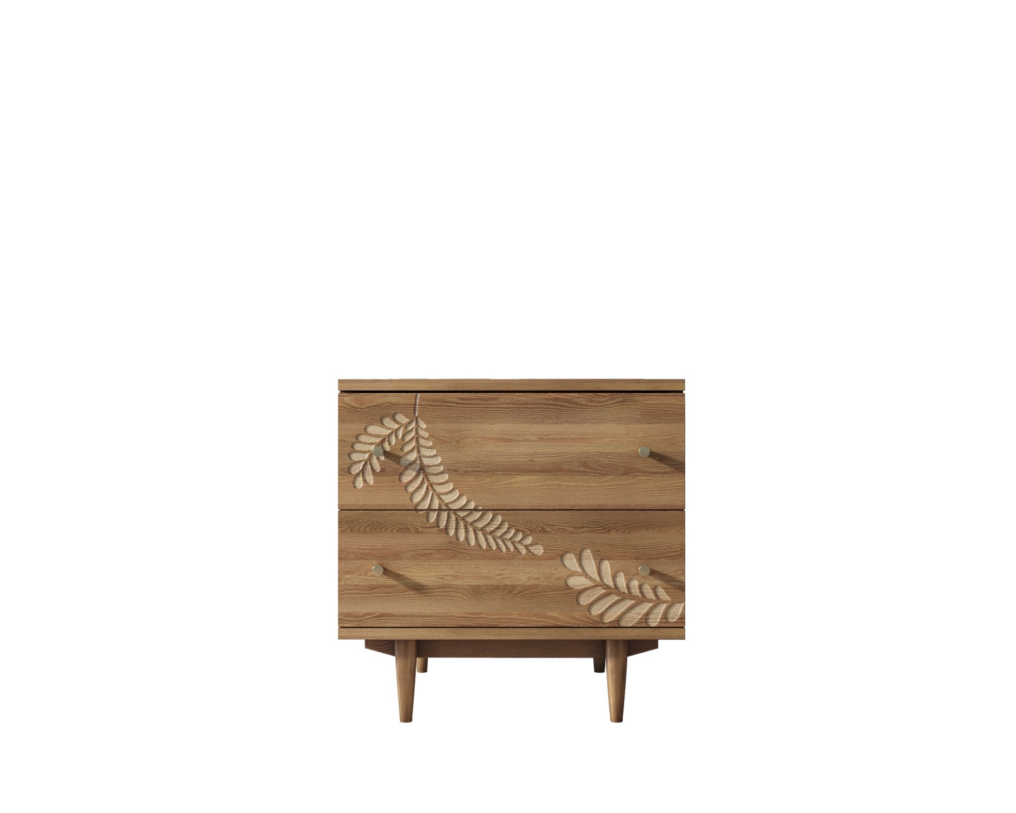 Комод коричневый "Boho" 2 ящика с растением