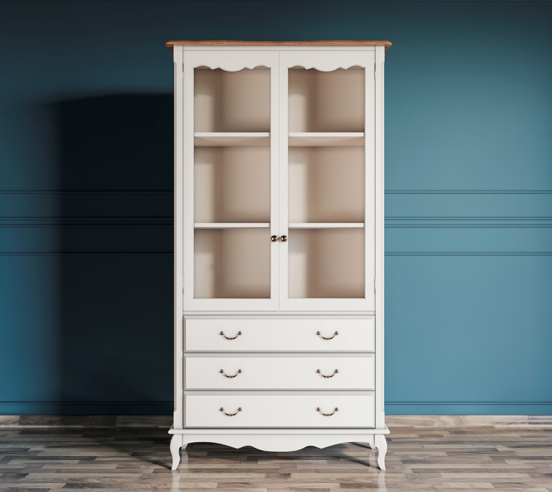 Шкаф "Leontina" для посуды высокий 3 ящика