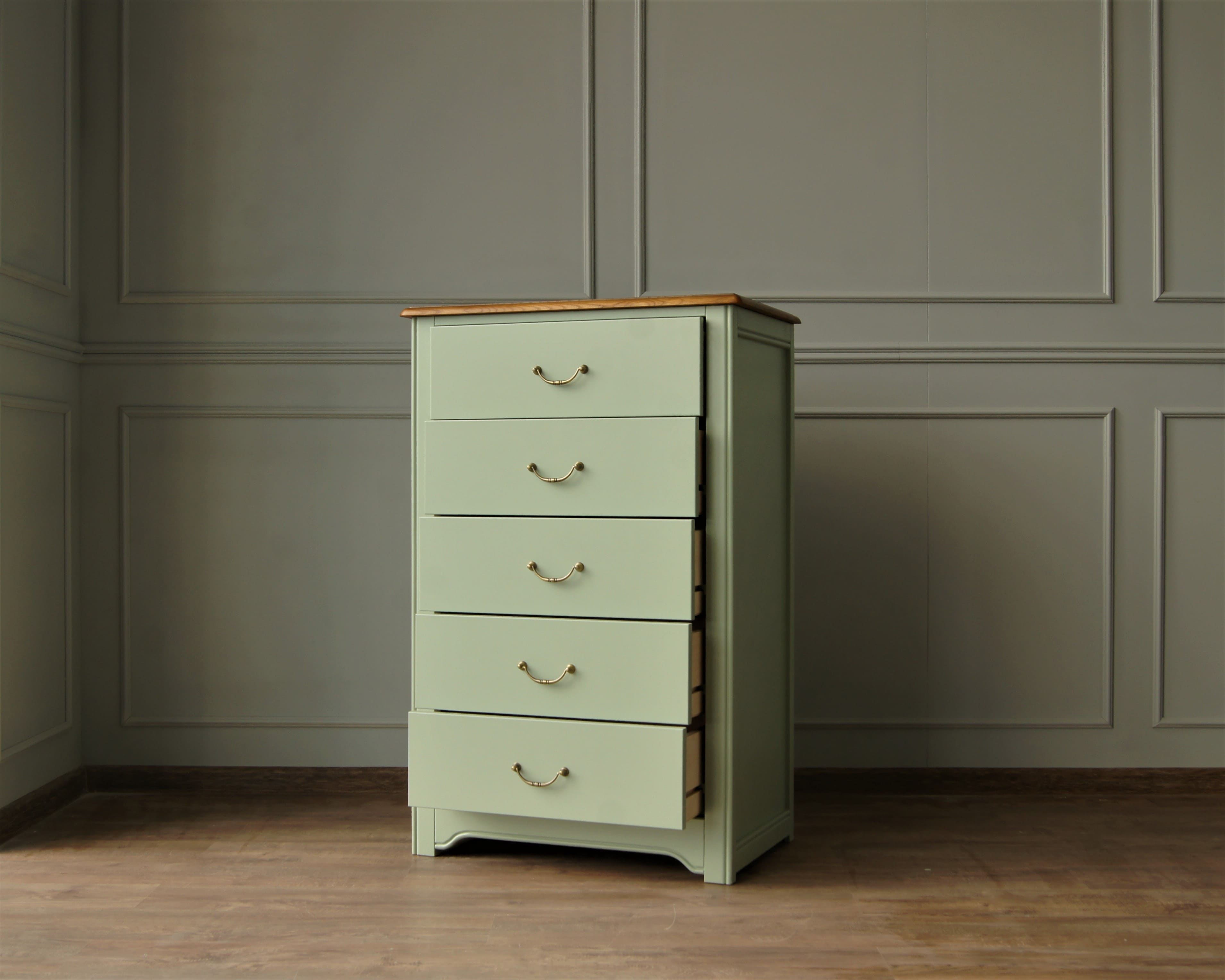 Комод массив дерева "Olivia" высокий на 5 ящиков арт GA3005