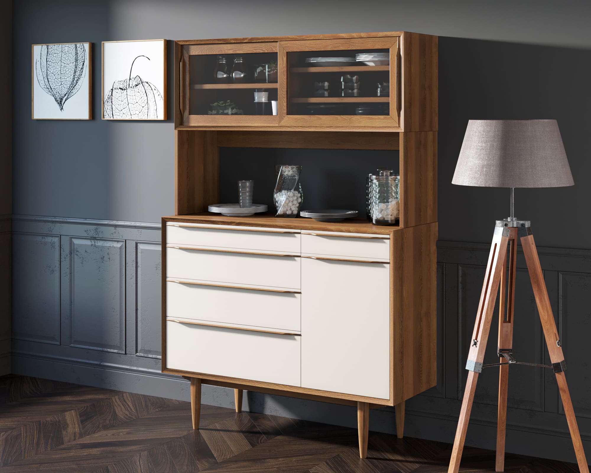 Буфет с ящиком "Bruni white"