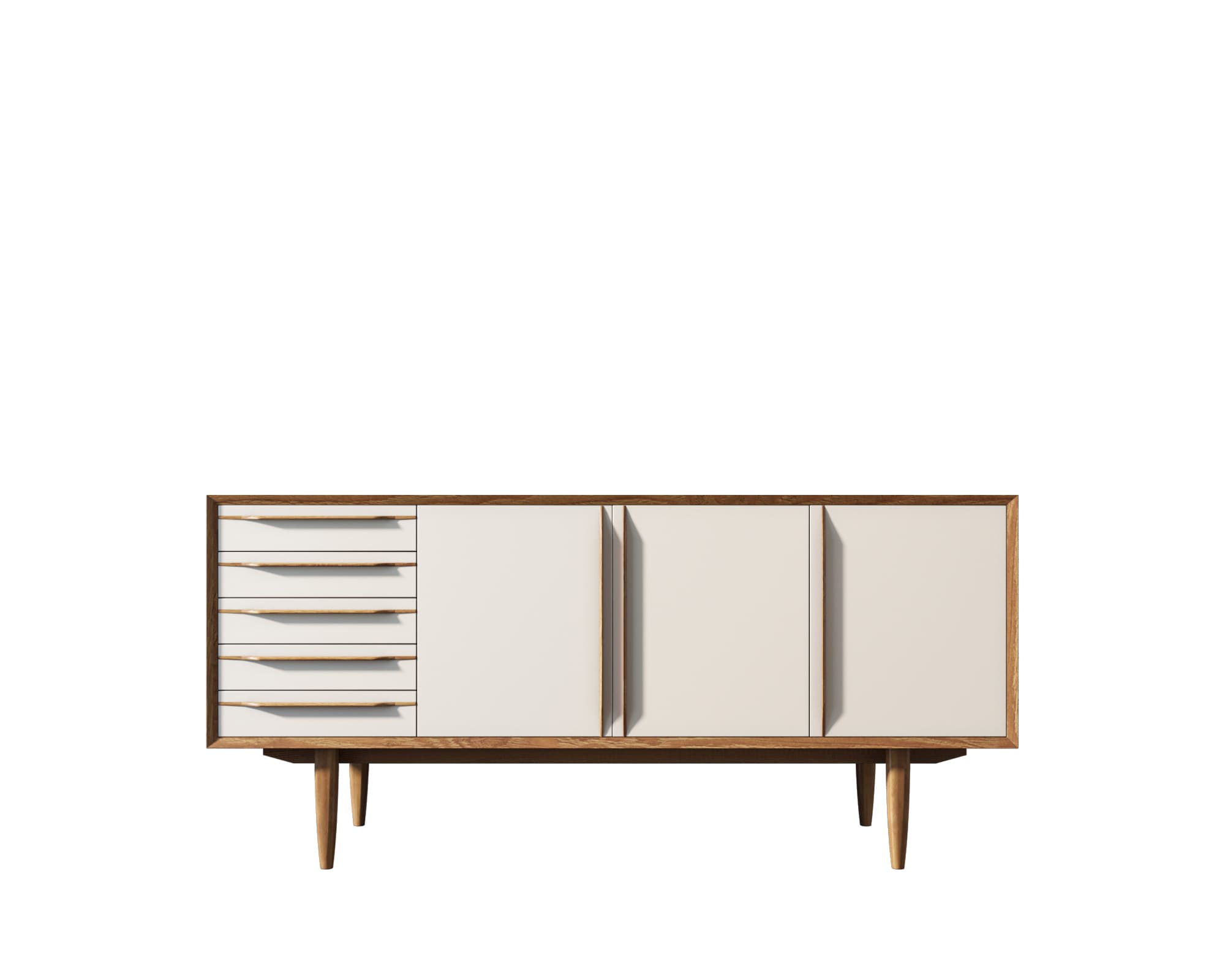 Комод из дерева "Bruni white" три дверки