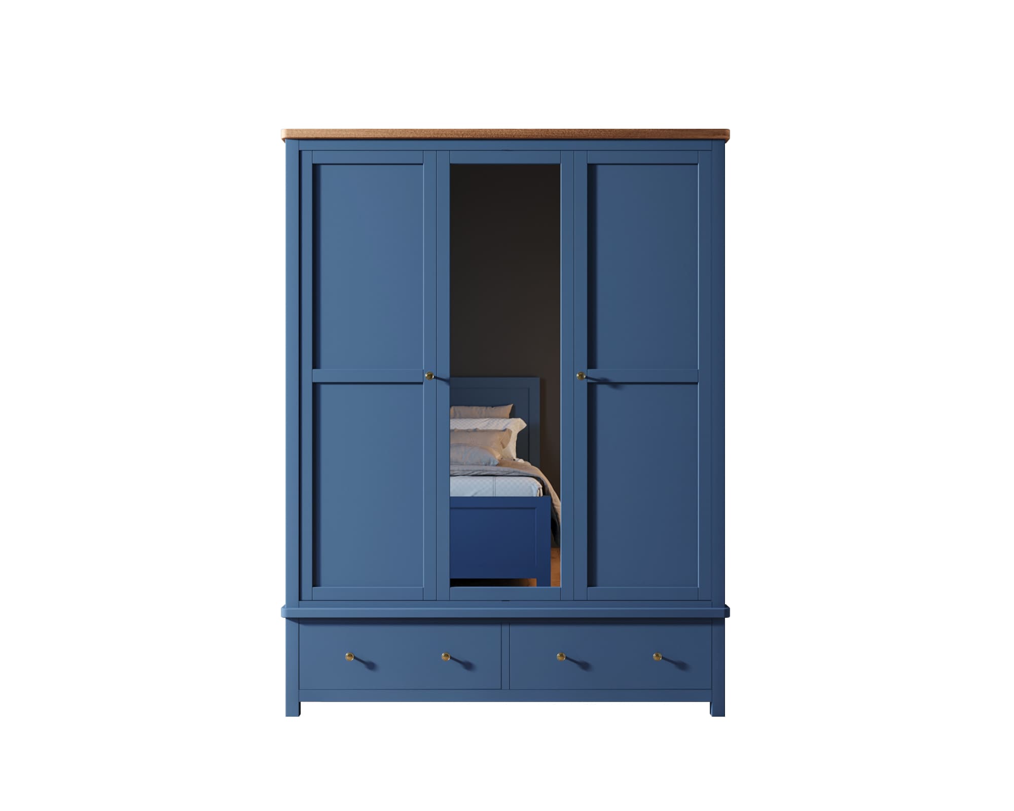 Шкаф с ящиками с зеркалом двухстворчатый широкий "Jules Verne"