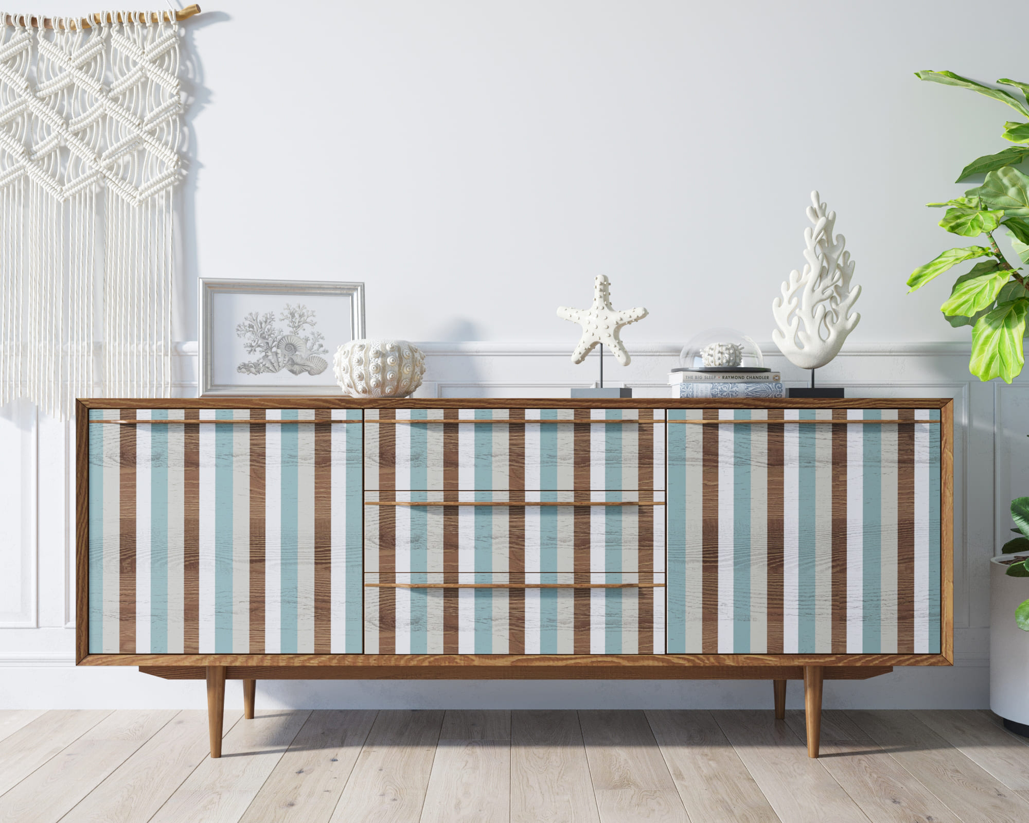 Комод "Bruni print 1" с тремя ящиками и дверками