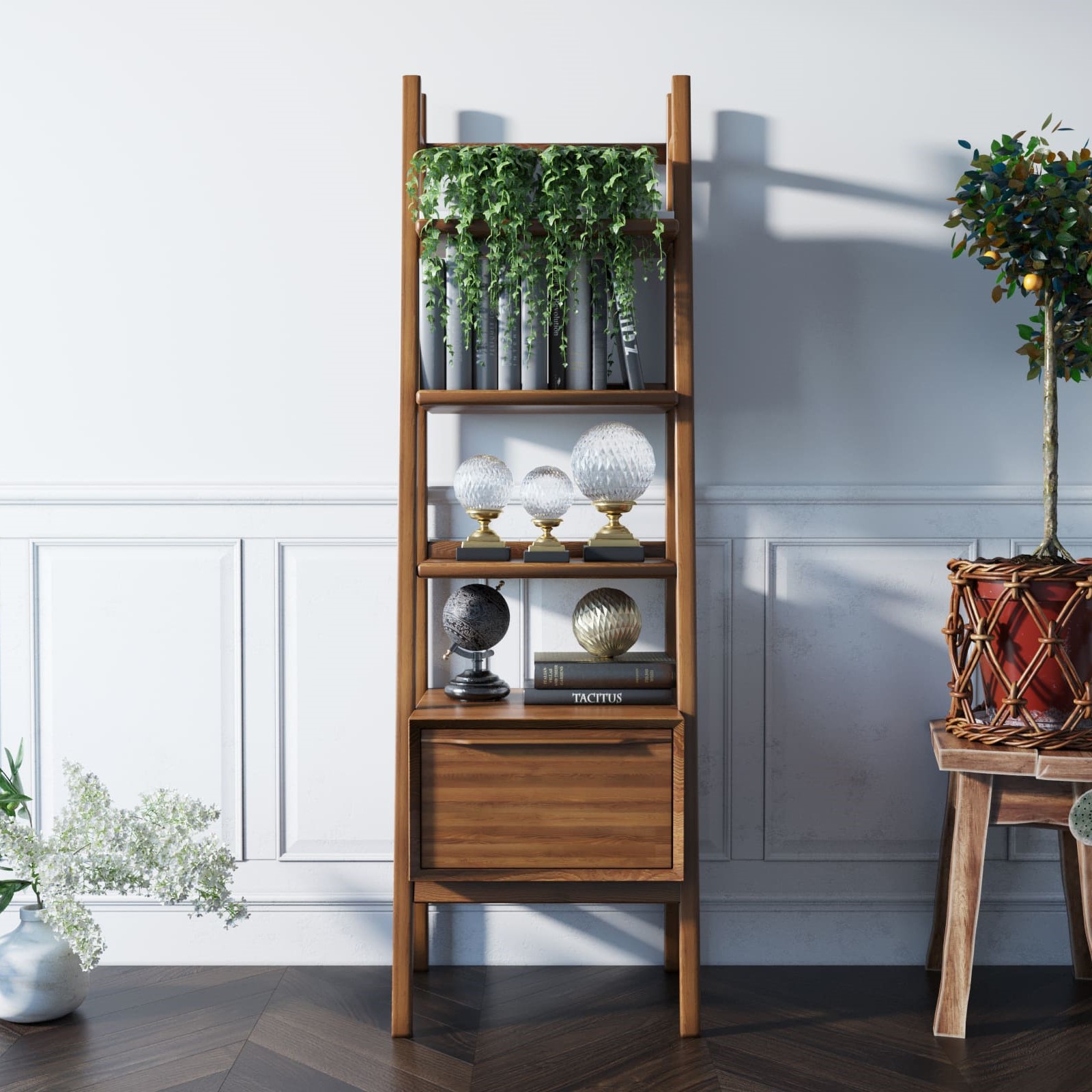 Стеллаж с открытыми полками узкий "Bruni"