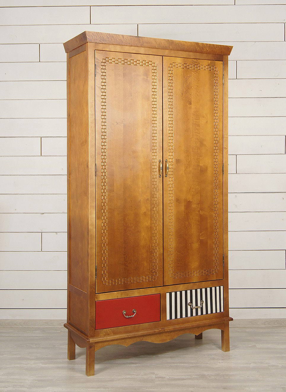 Двустворчатый шкаф с ящиками "Gouache Birch"