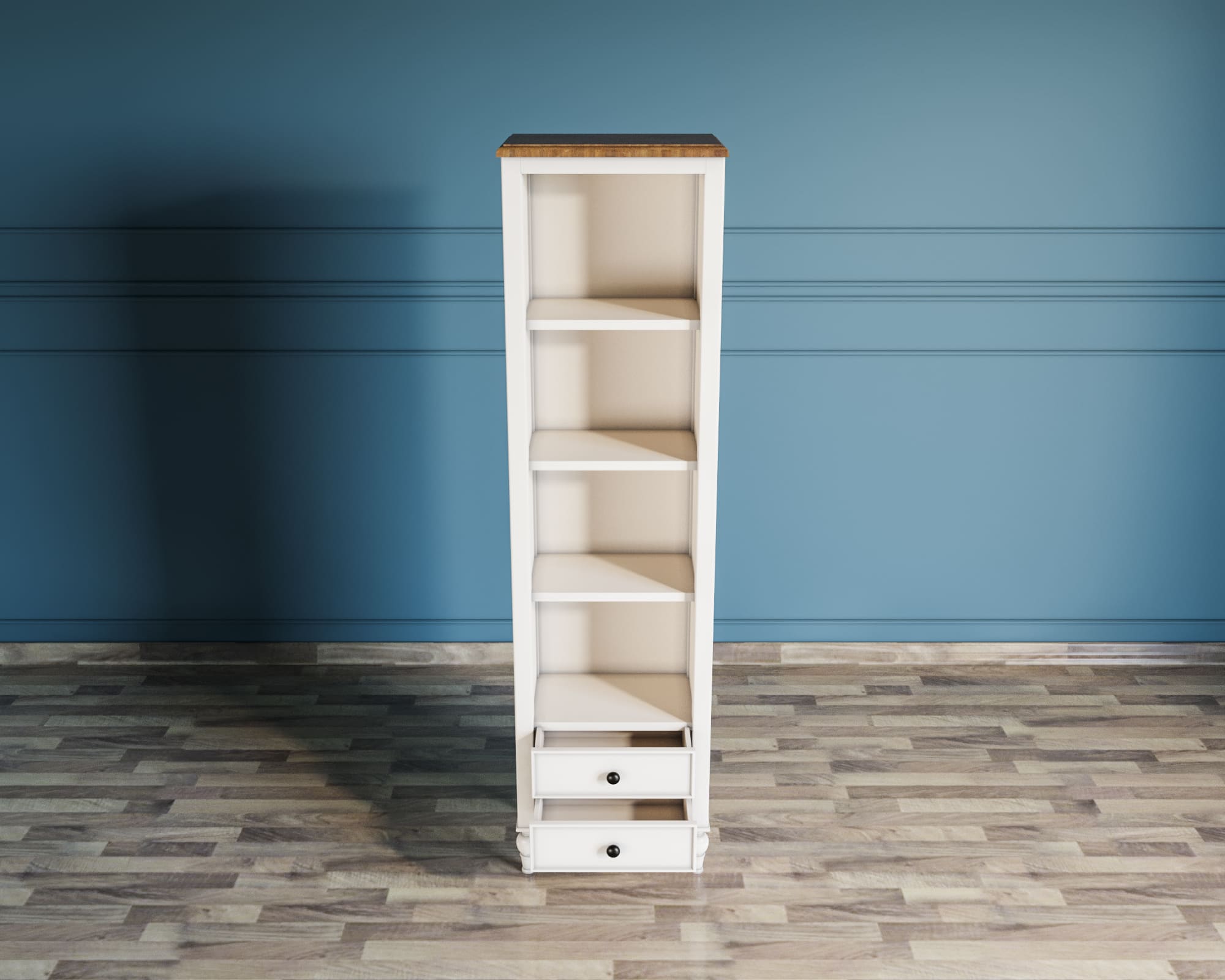 Узкий стеллаж "Odri" с ящиками в стиле Прованс