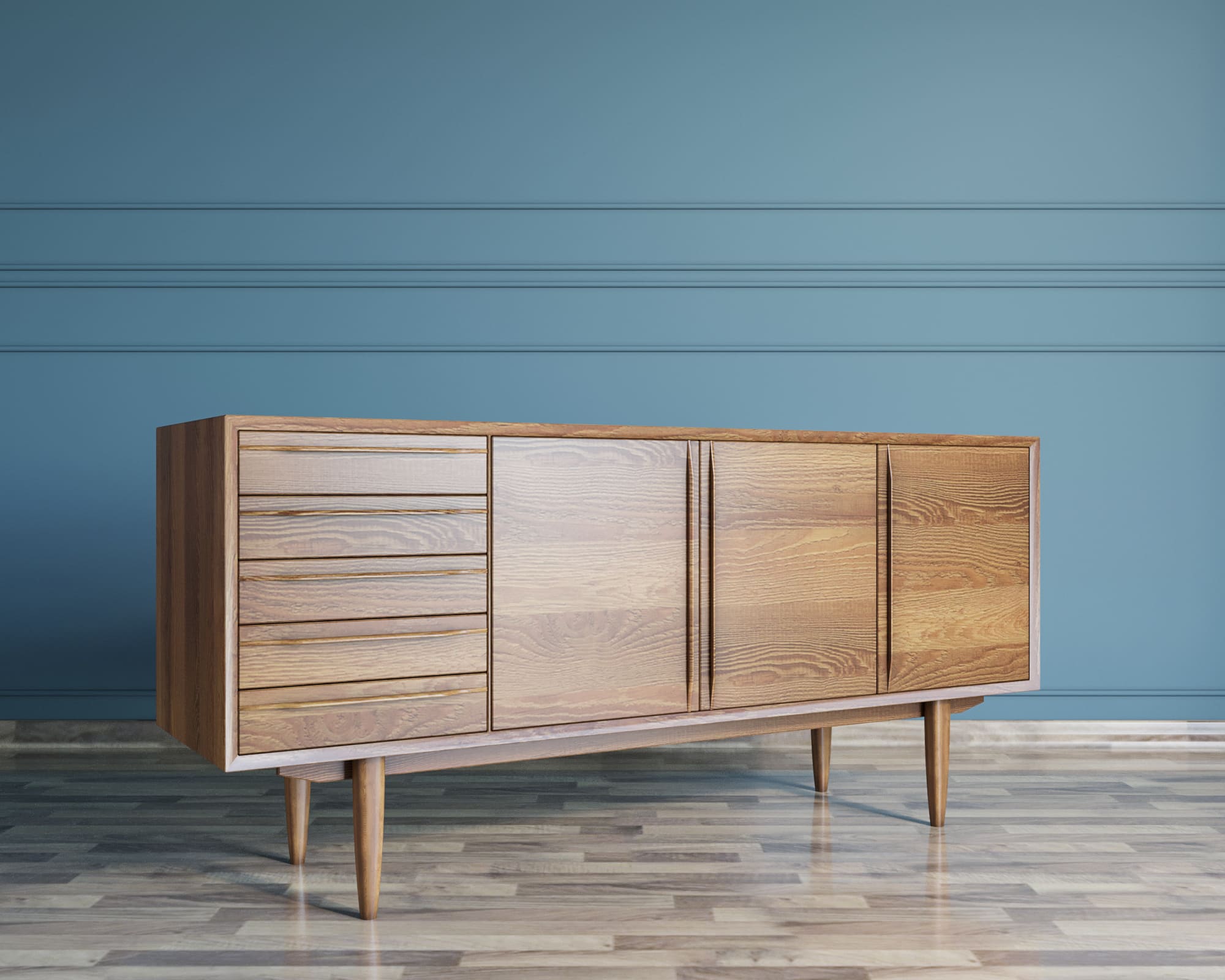 Комод с ящиками дерево "Bruni" три дверки