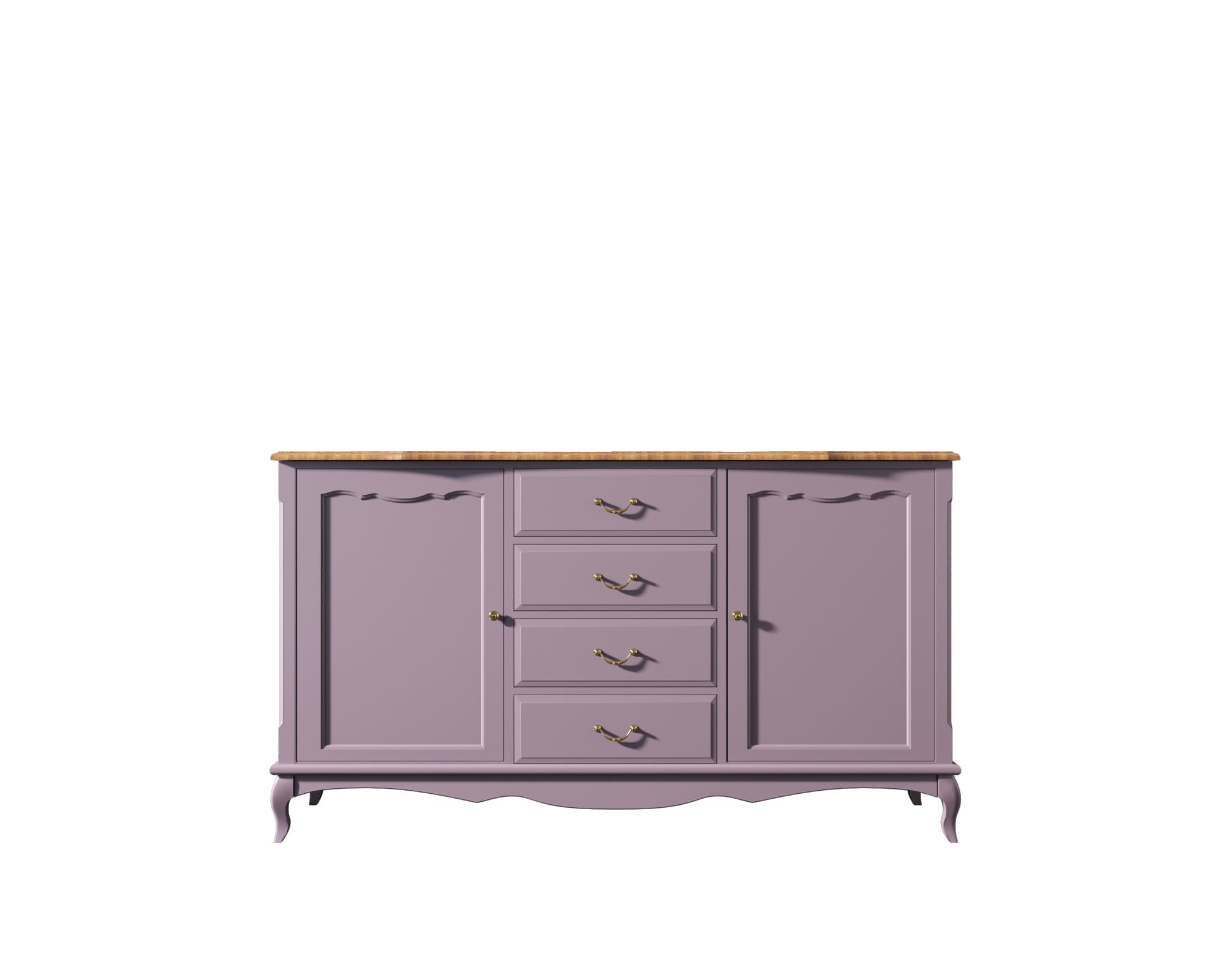 Комод из дерева "Leontina lavanda" с дверками и ящиками