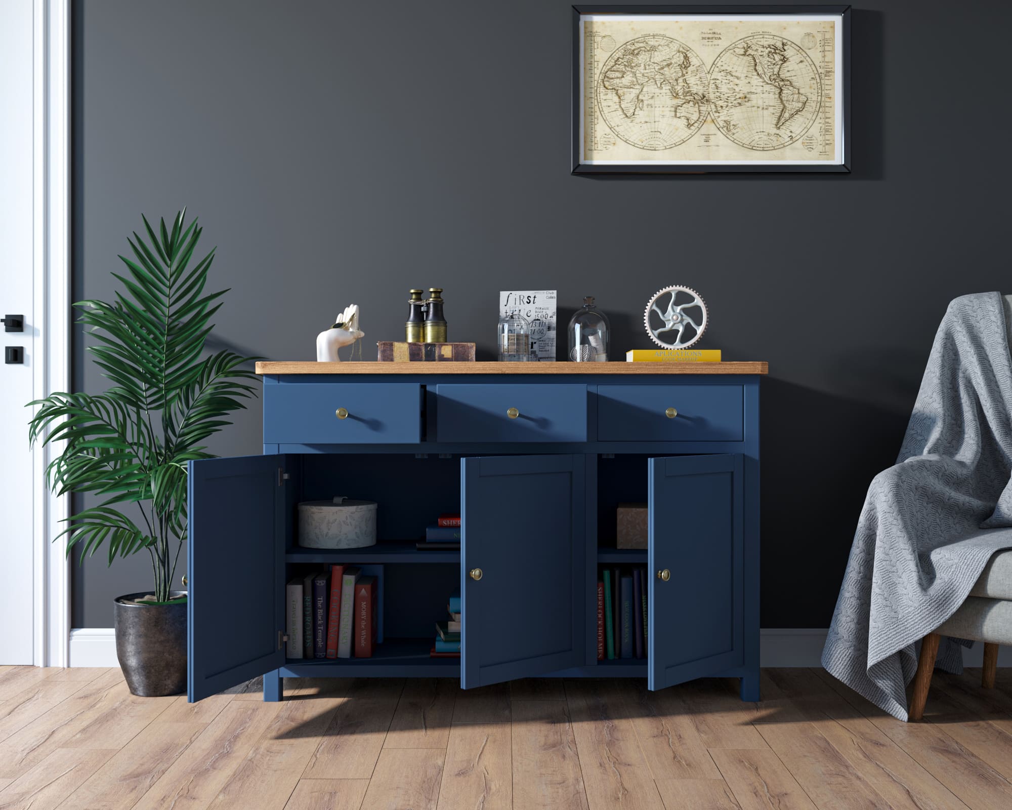 Комод "Jules Verne" 3 ящика 3 дверки