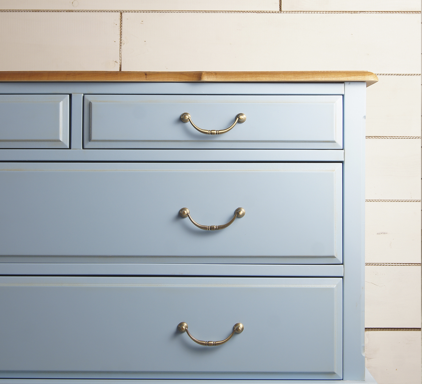 Комод из березы «Leontina Blue» на 4 ящика