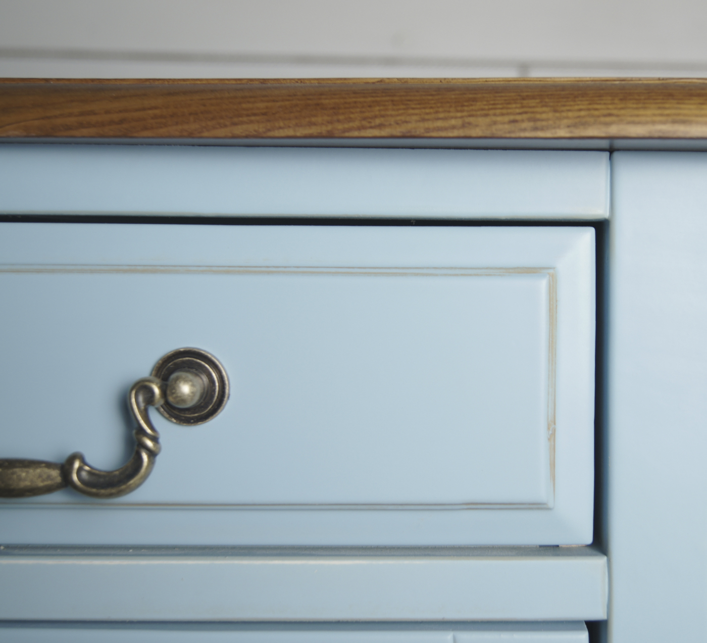 Комод 3 ящика массив "Leontina Blue" (3 ящика и 3 двери)