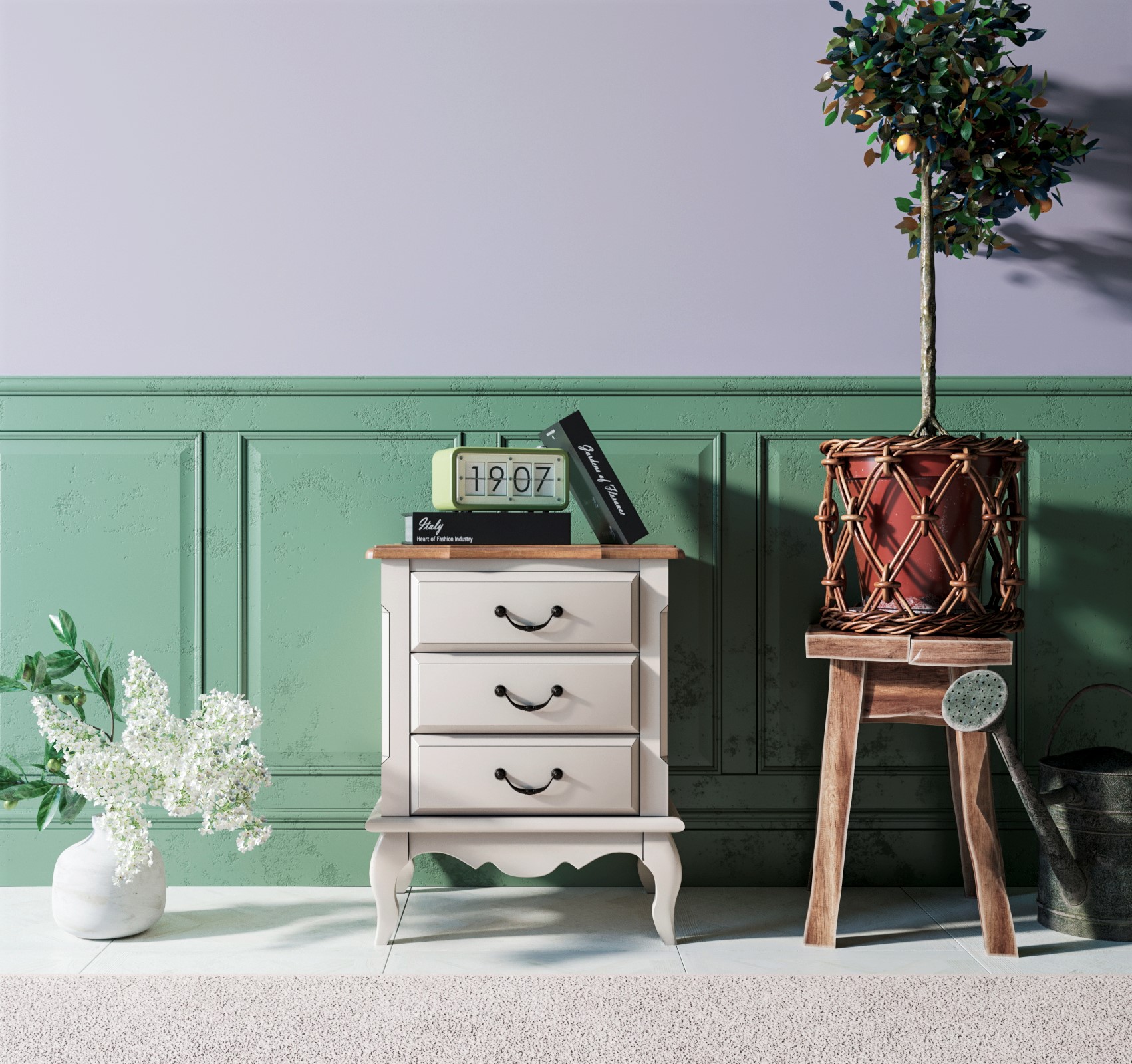 Прикроватная тумба Leontina на три ящика