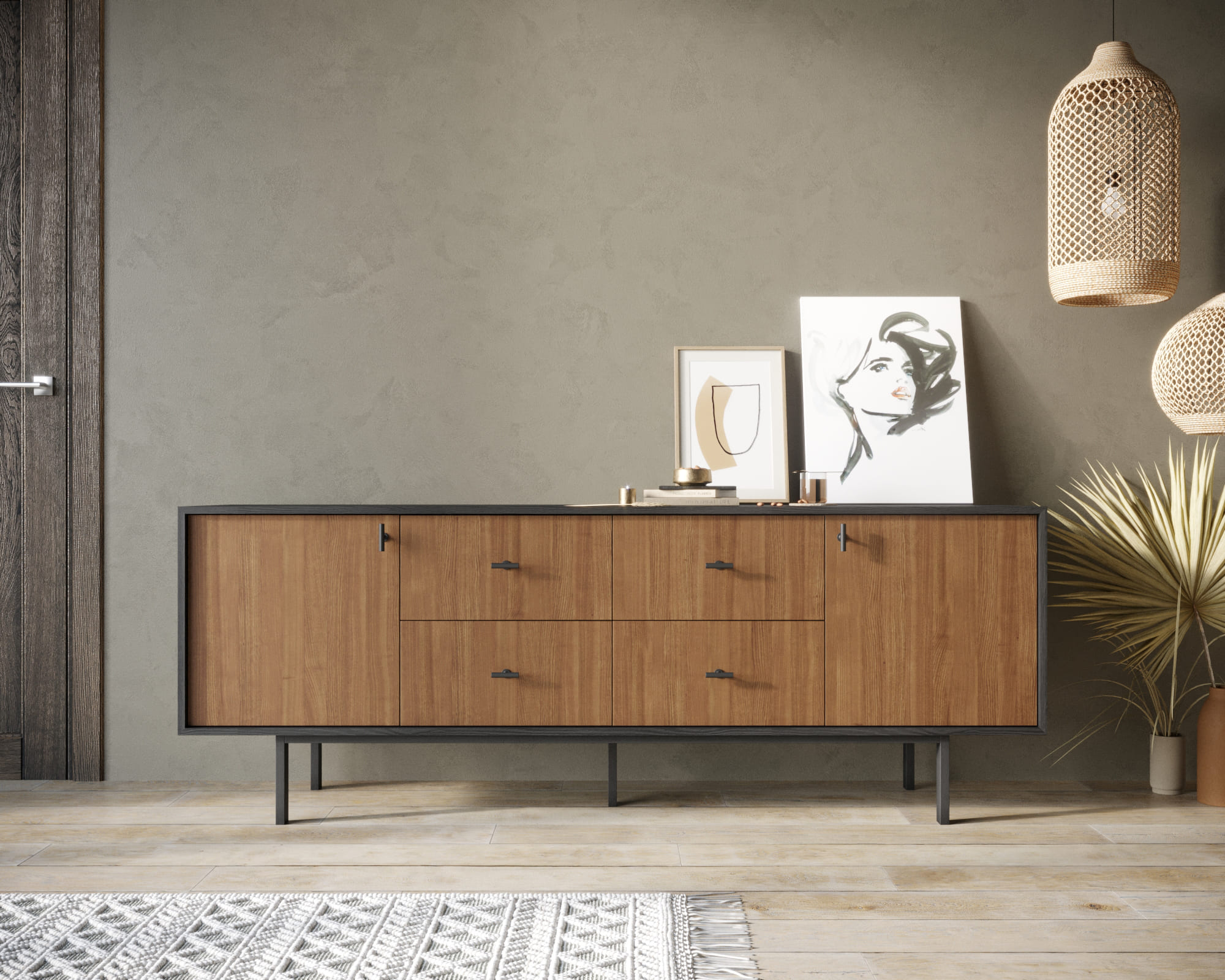 Комод две дверки и четыре ящика "Emerson"