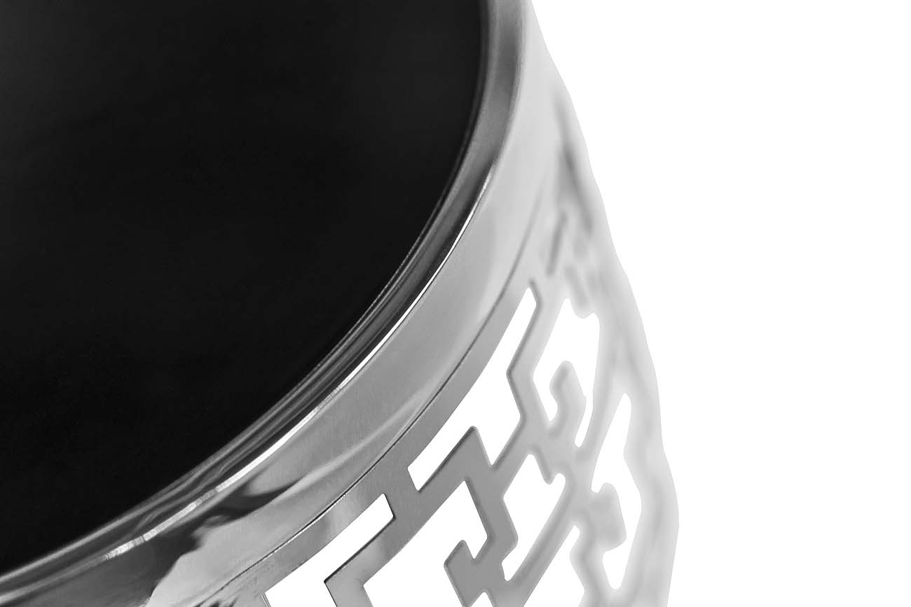 13RXFS5080M-SILVER Стол журнальный стекло черн./серебро