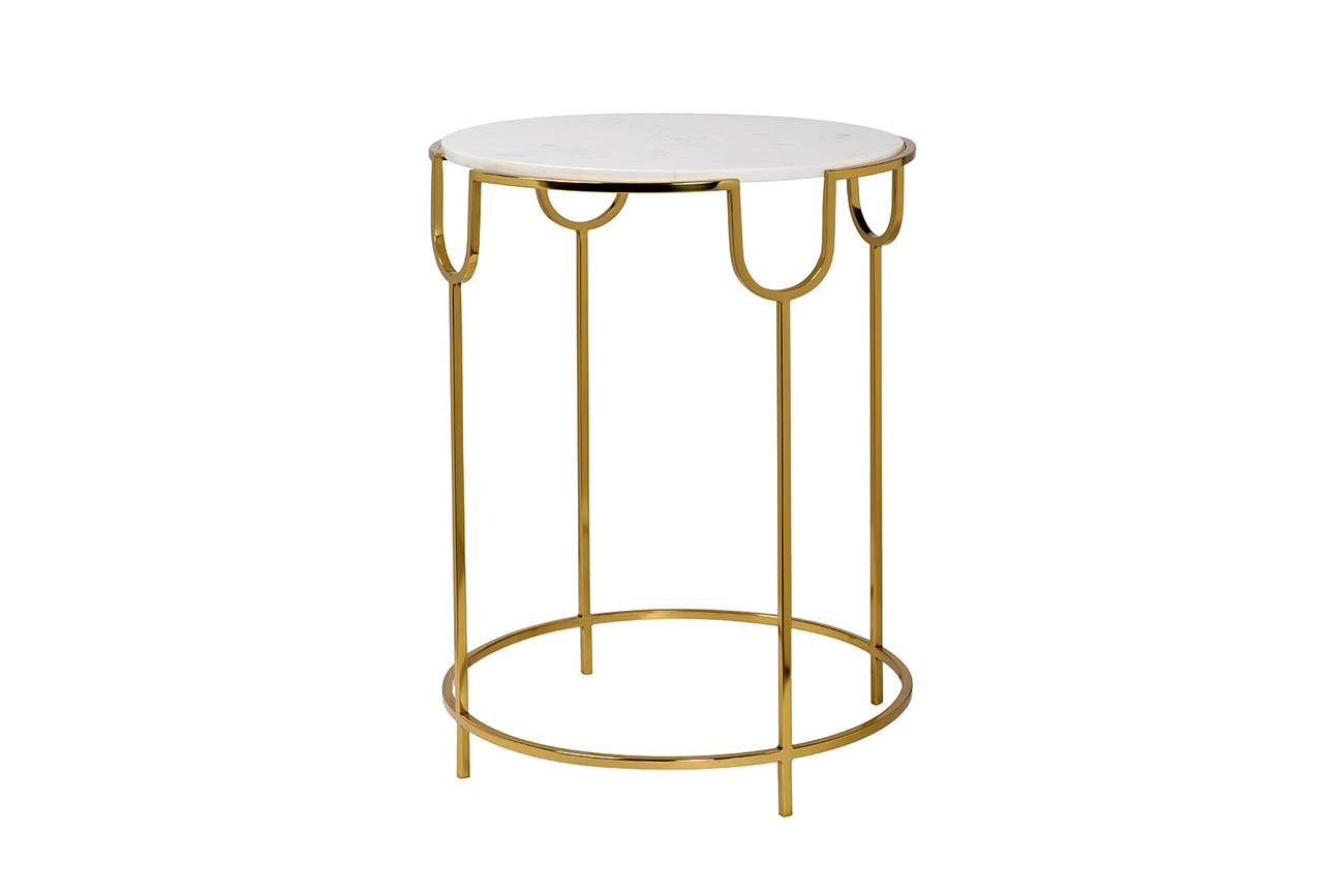 79MAL-7067 Стол журнальный с мраморной столешницей