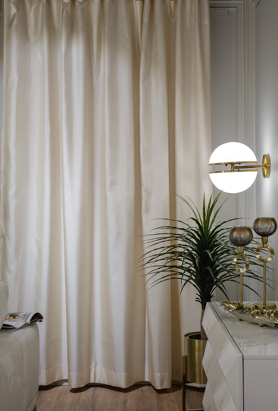 121GD-BEL01-PORT BEG Портьера BELLINI бежевая 