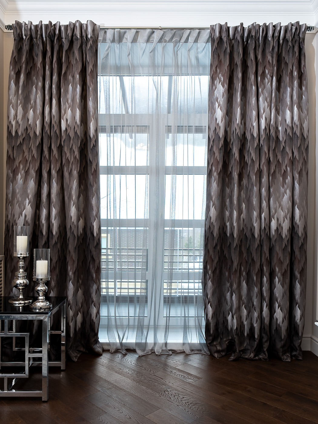 121GD-03603 Портьера CASCADA серая