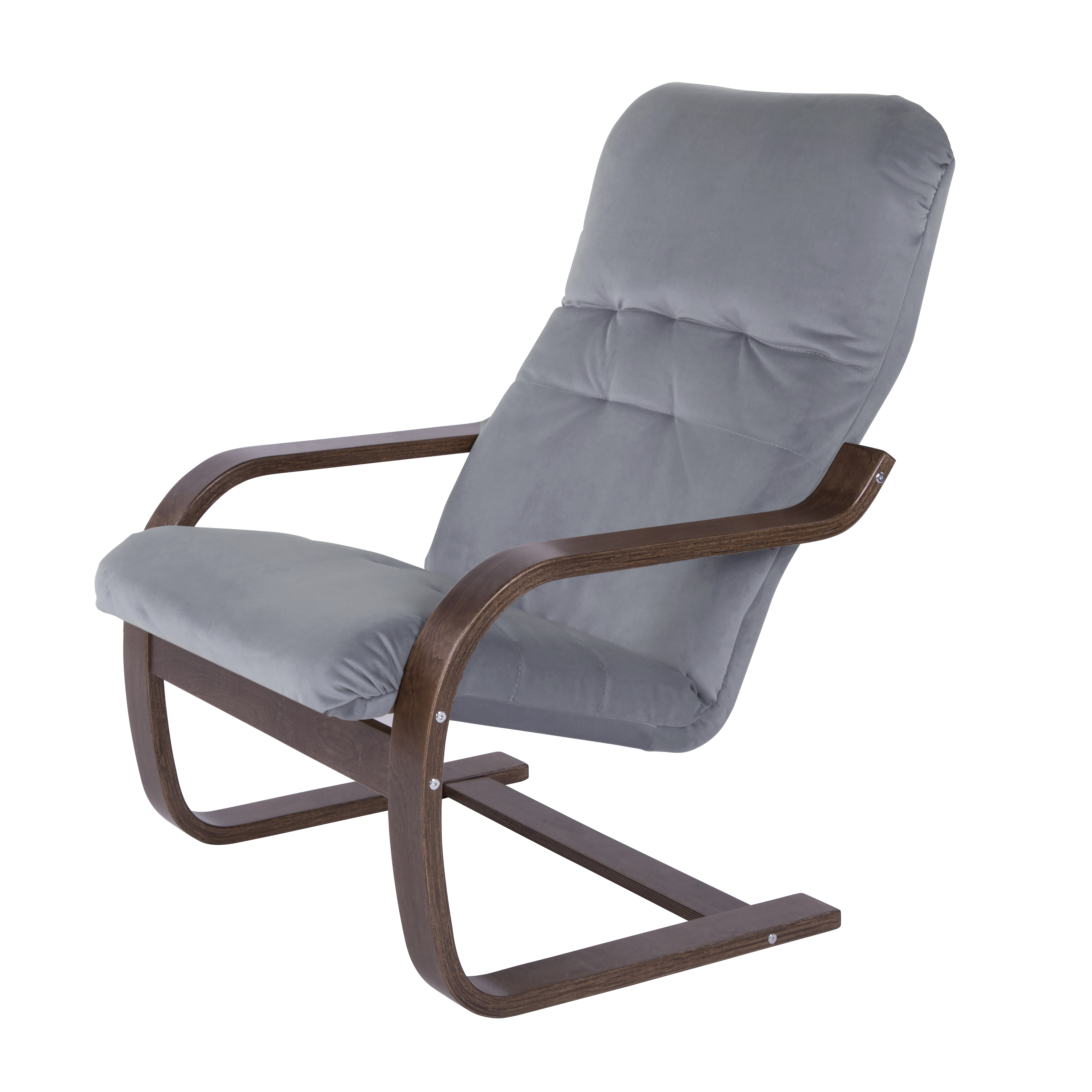 кресло Сайма Фреш 12 светло-серый каркас Орех