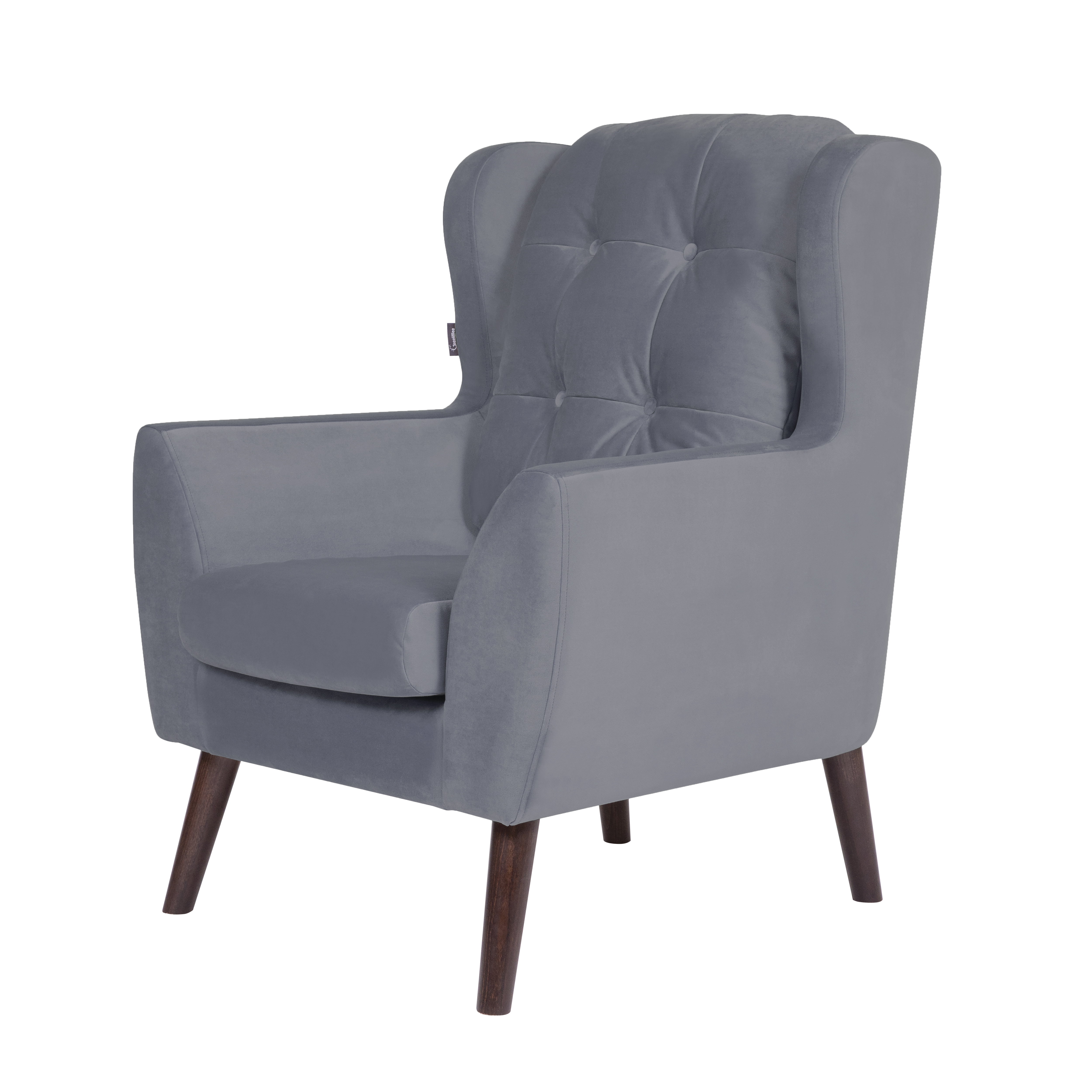 кресло Гермес Фреш 12 светло-серый каркас Орех