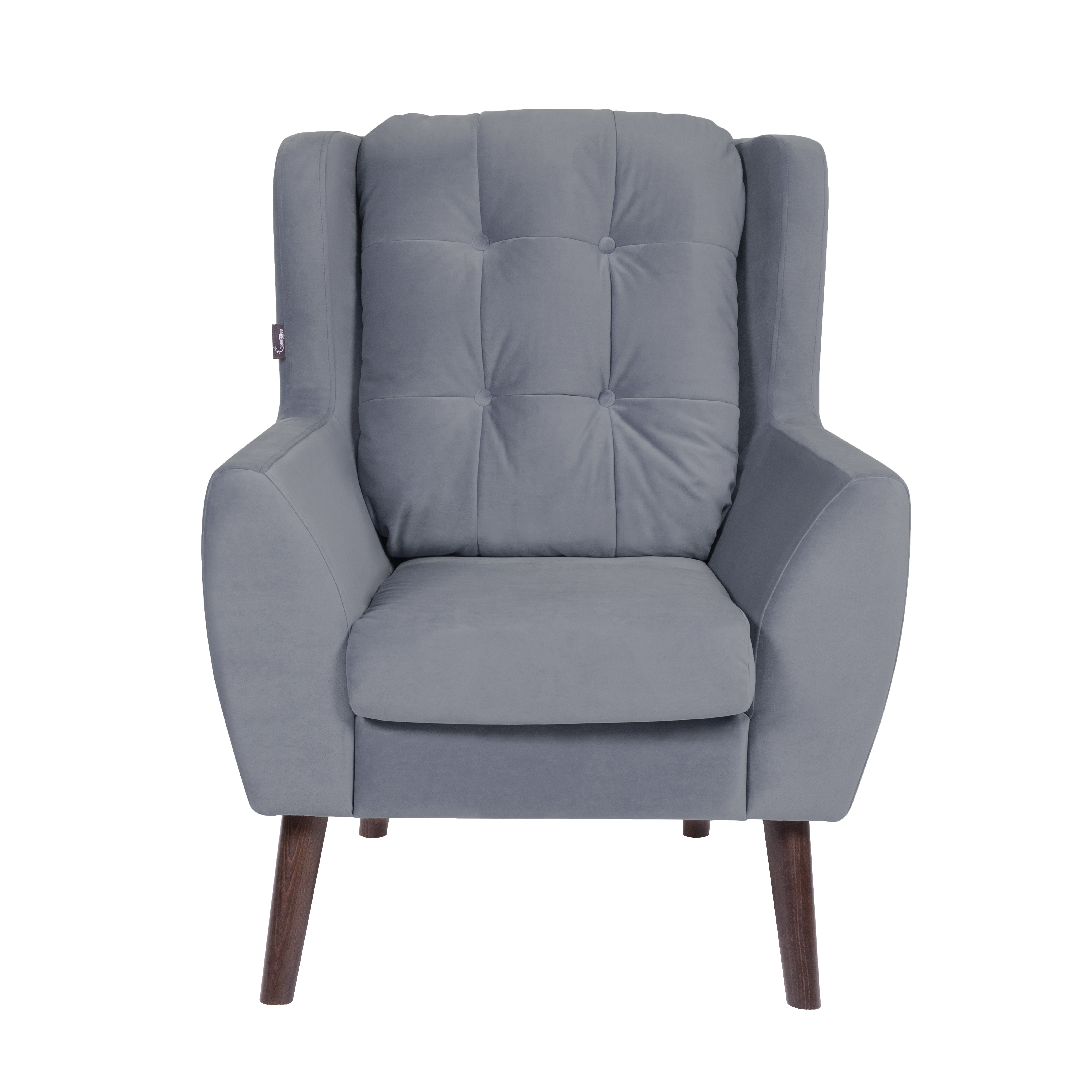 кресло Гермес Фреш 12 светло-серый каркас Орех