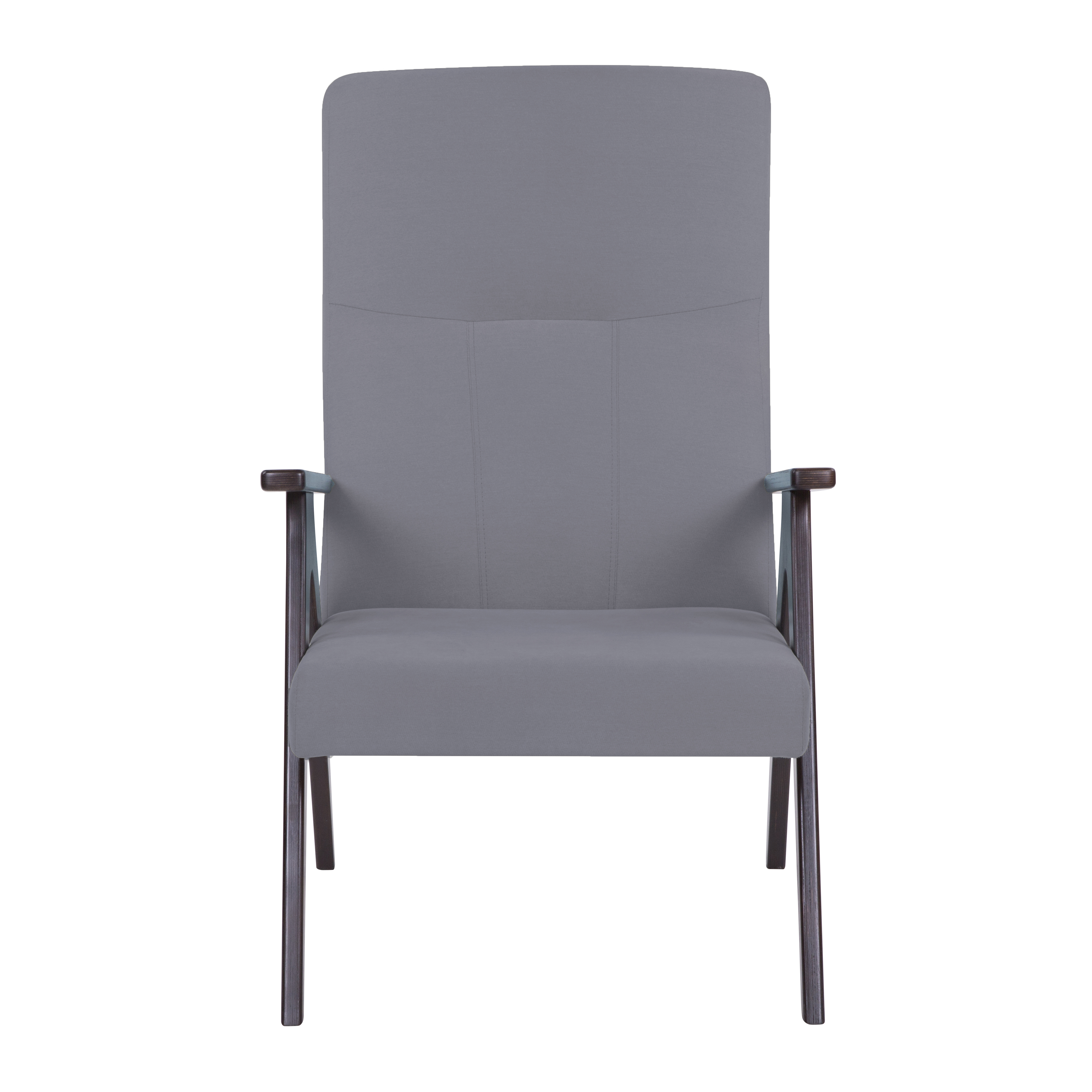 кресло Оскар  Фреш 12 светло-серый каркас  Орех