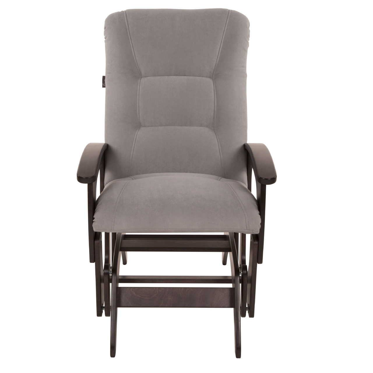 кресло-качалка глайдер Орион Серо-голубой каркас Орех