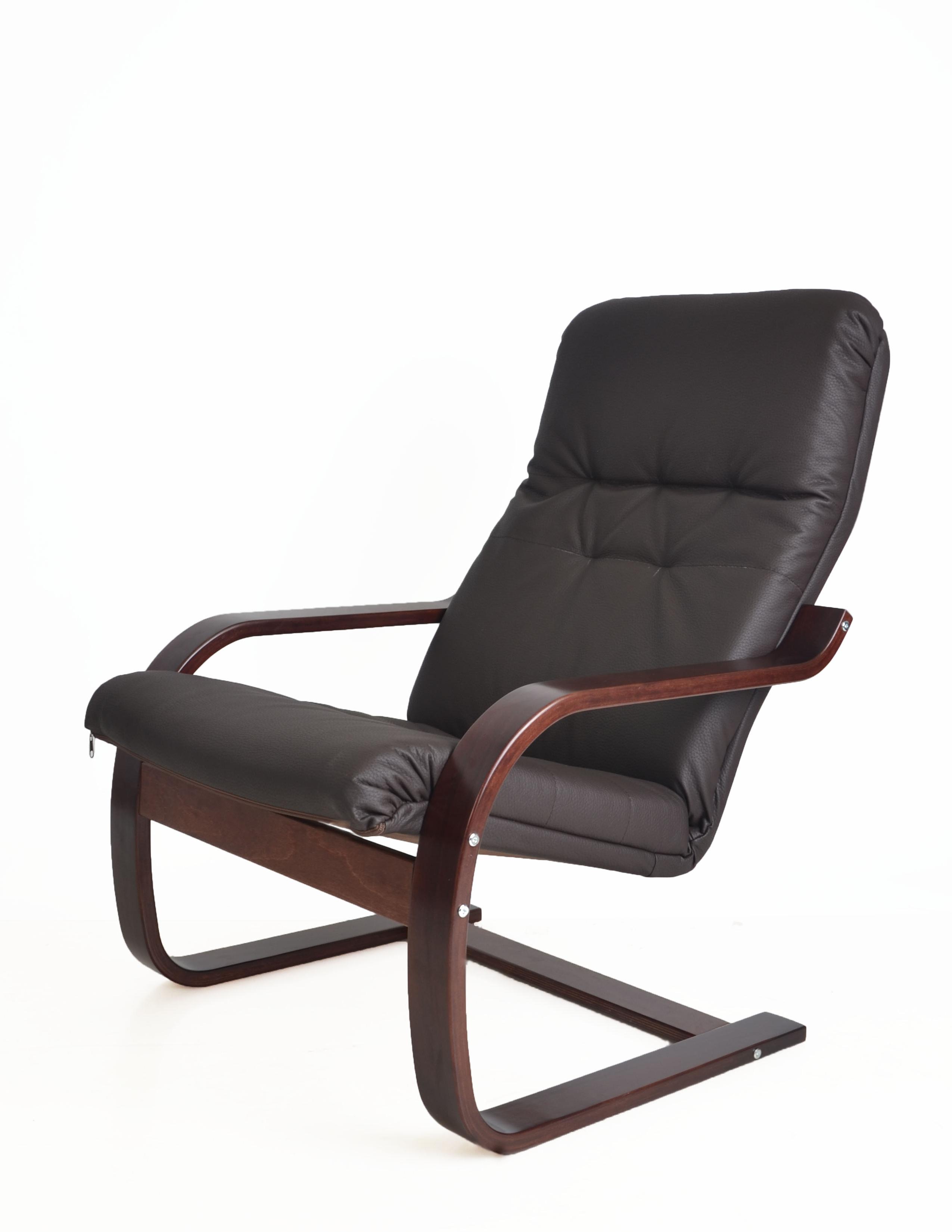 кресло Сайма Экокожа шоколад каркас Вишня