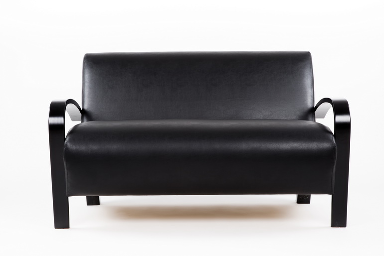 диван Балатон  Экокожа черный каркас  Венге структура