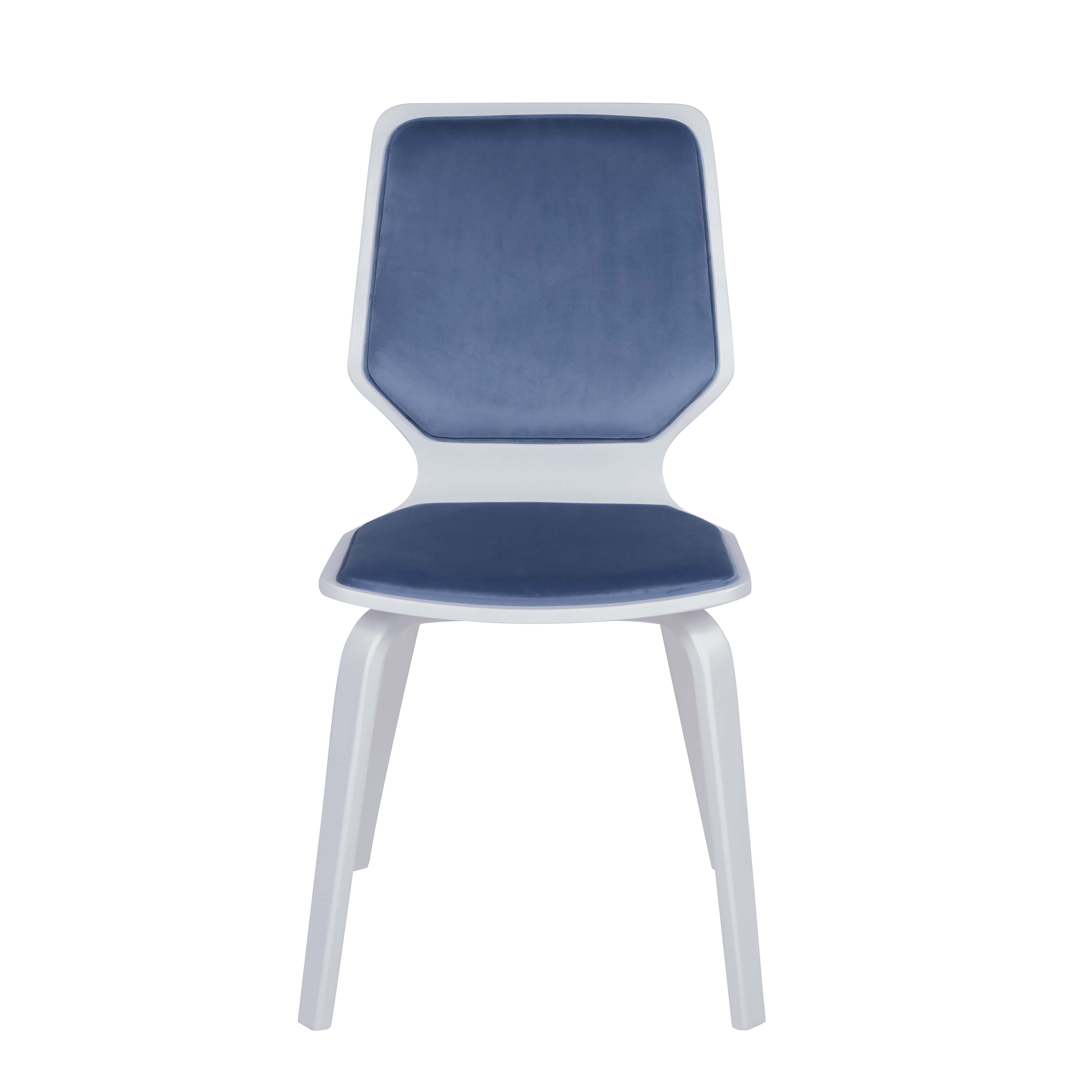 стул Бертран Голубой каркас Белый