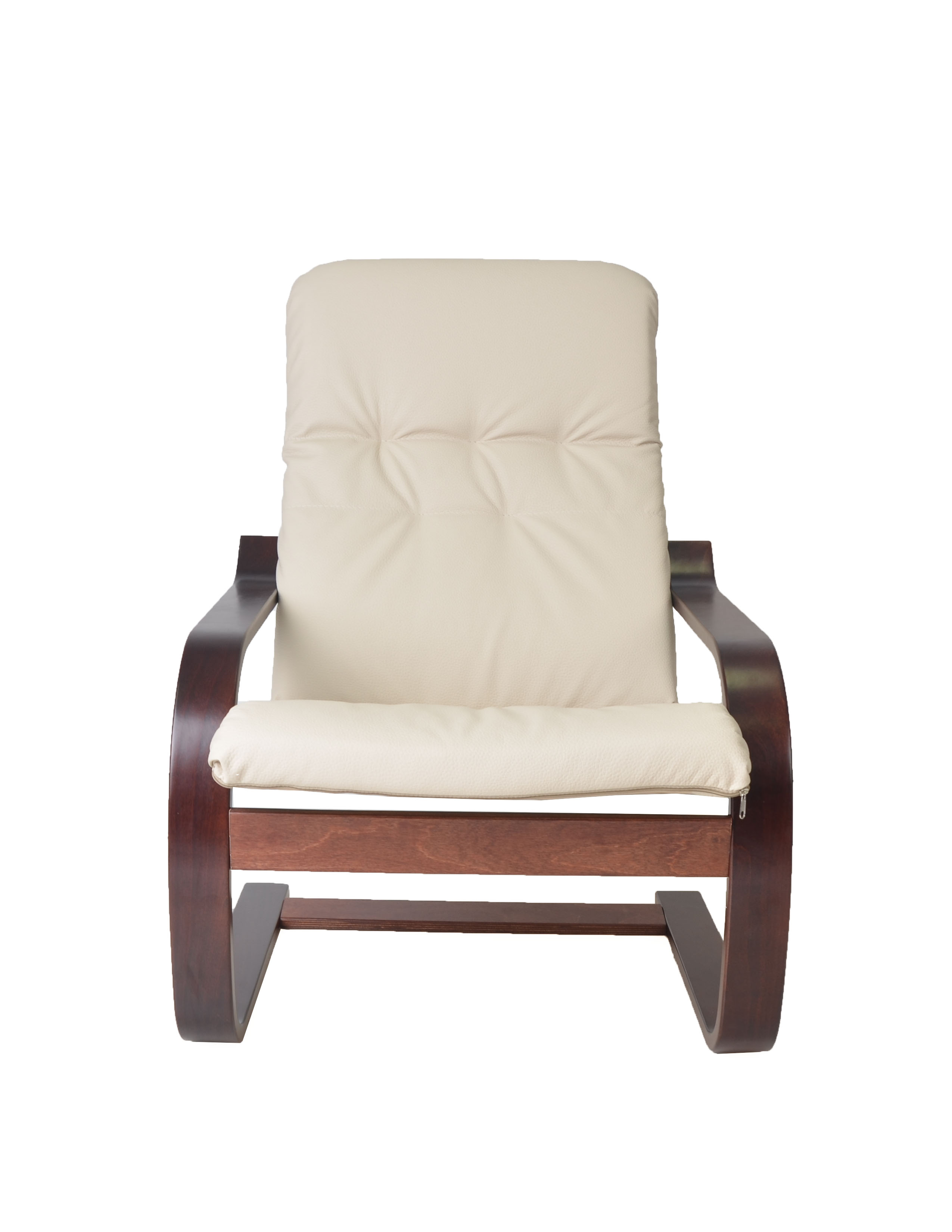 кресло Сайма Экокожа бежевый каркас Вишня