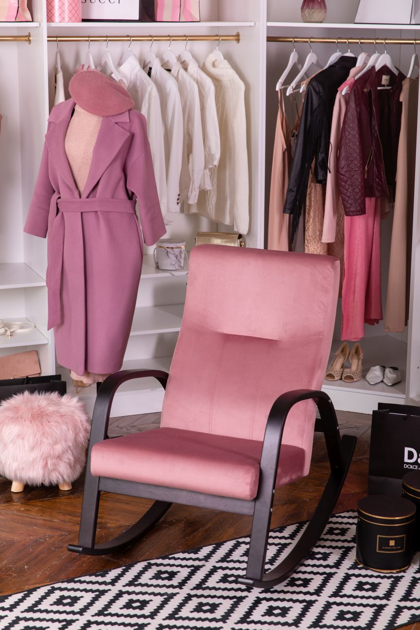 кресло-качалка Ирса  Пудровый каркас  Венге структура