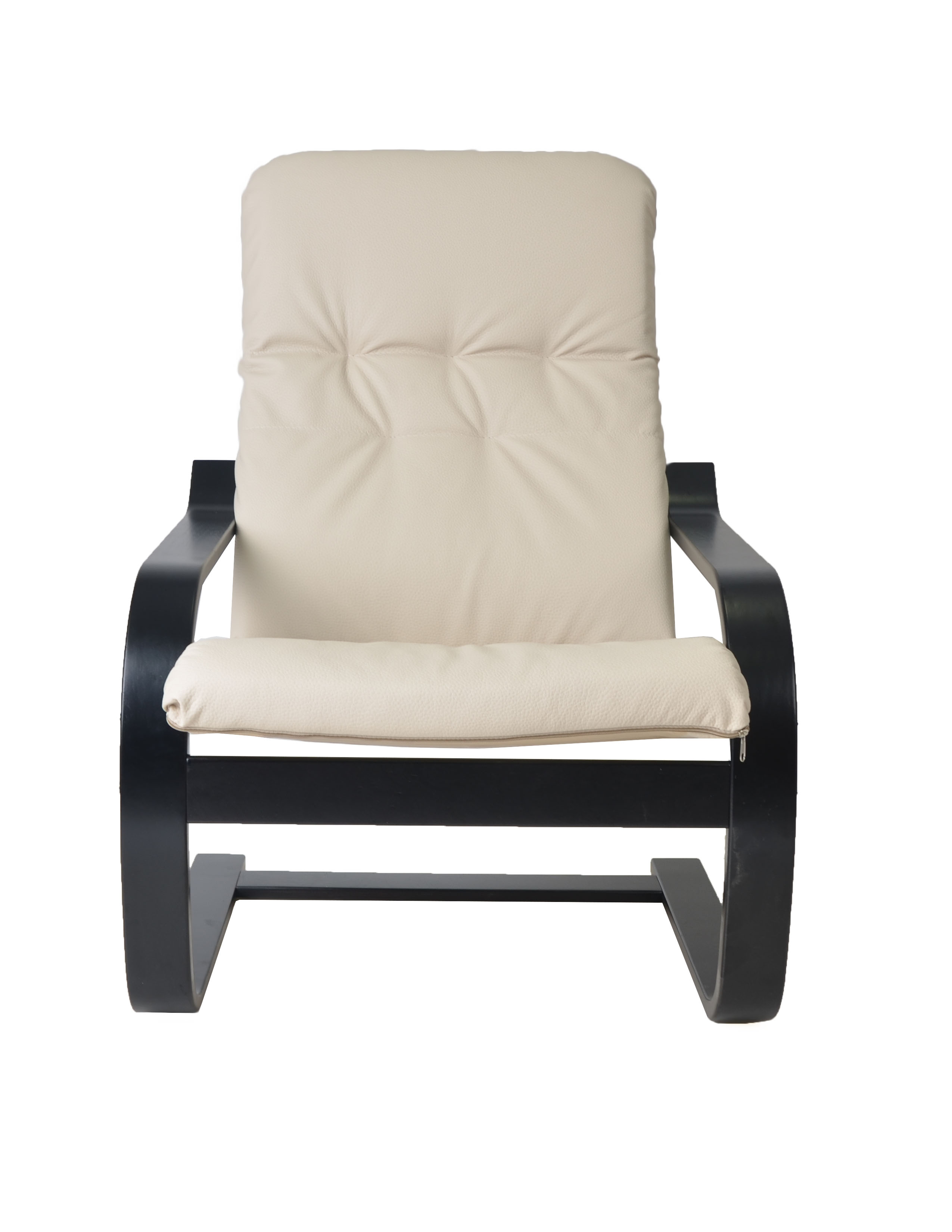 кресло Сайма Экокожа бежевый каркас Венге структура