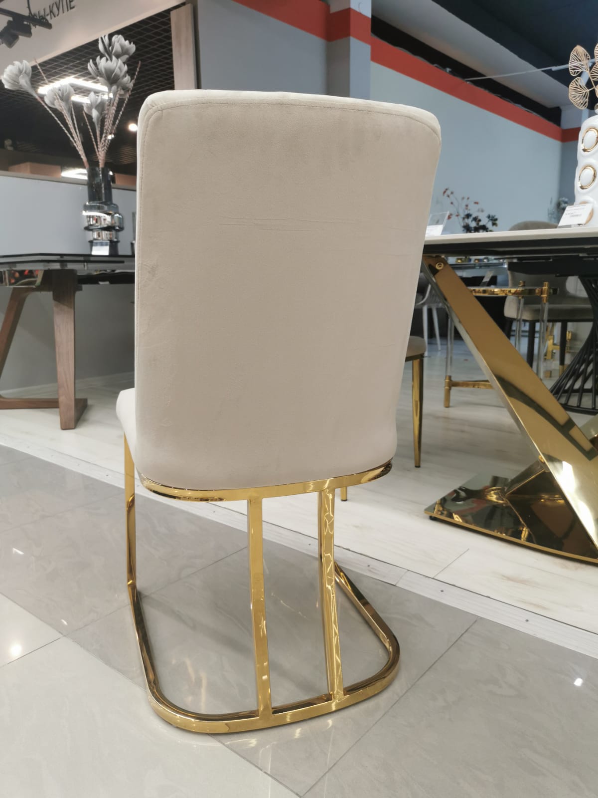 Стул обеденный Пресли DX-2055-1, 42х44х92, бежевый, золото